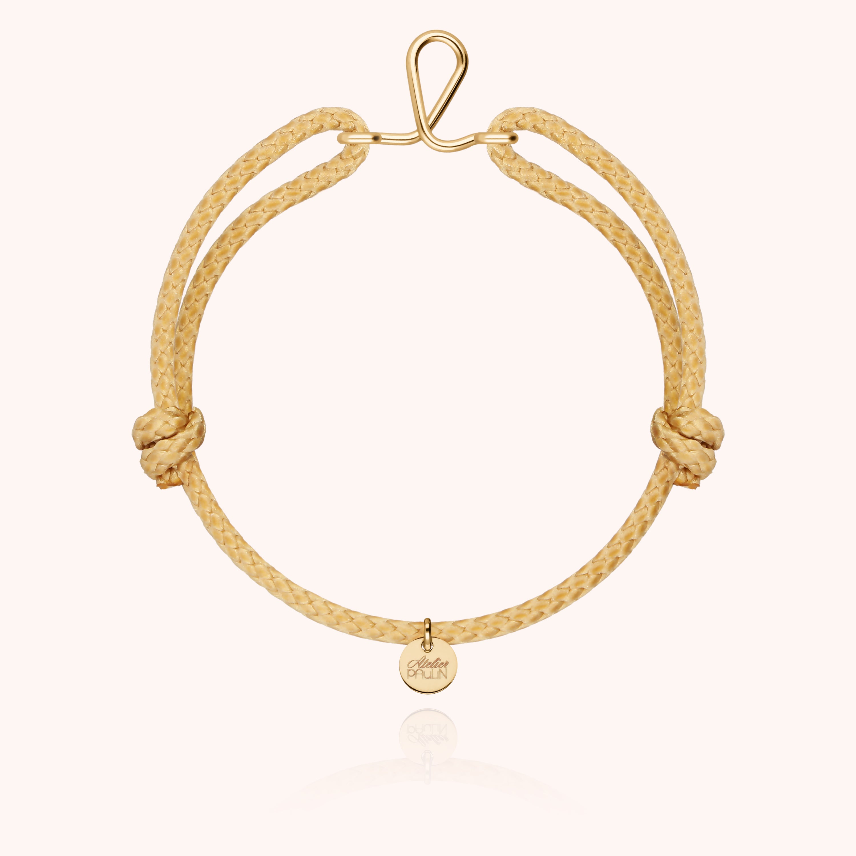 Bracciale Cordino Cerato Iniziale Uomo - oro giallo laminato