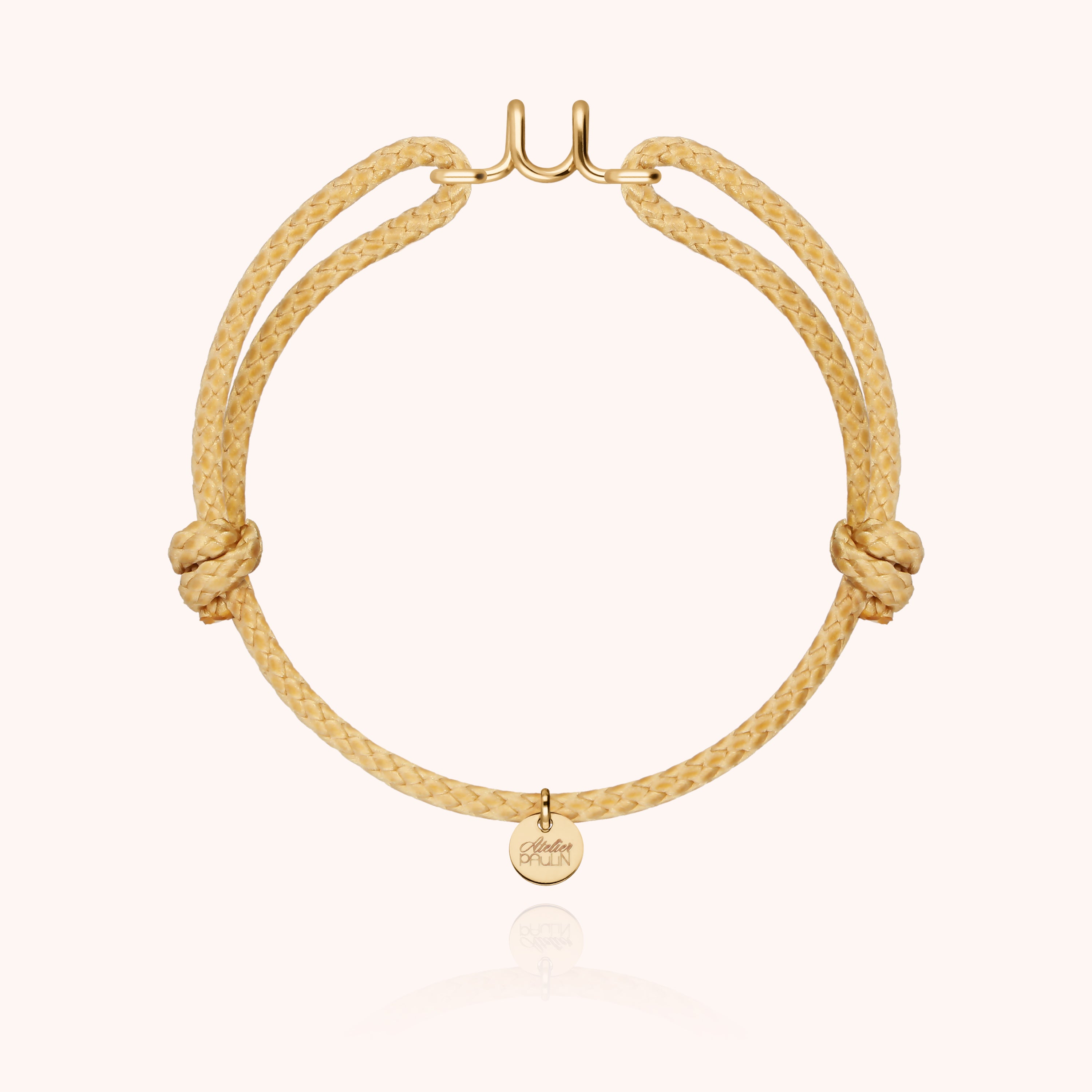 Bracciale Cordino Cerato Iniziale Uomo - oro giallo laminato