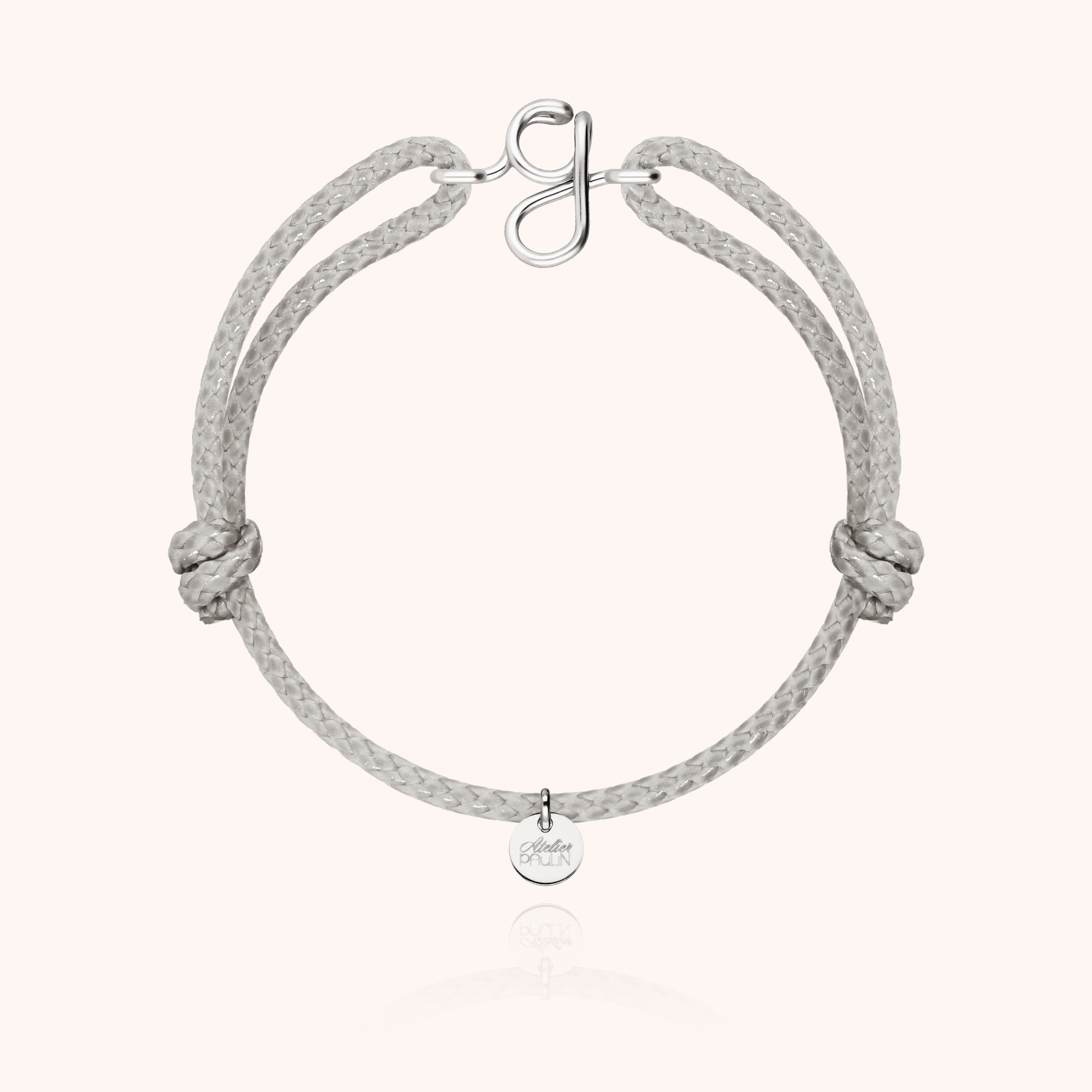 Bracelet Cordon Ciré Initiale Homme - argent