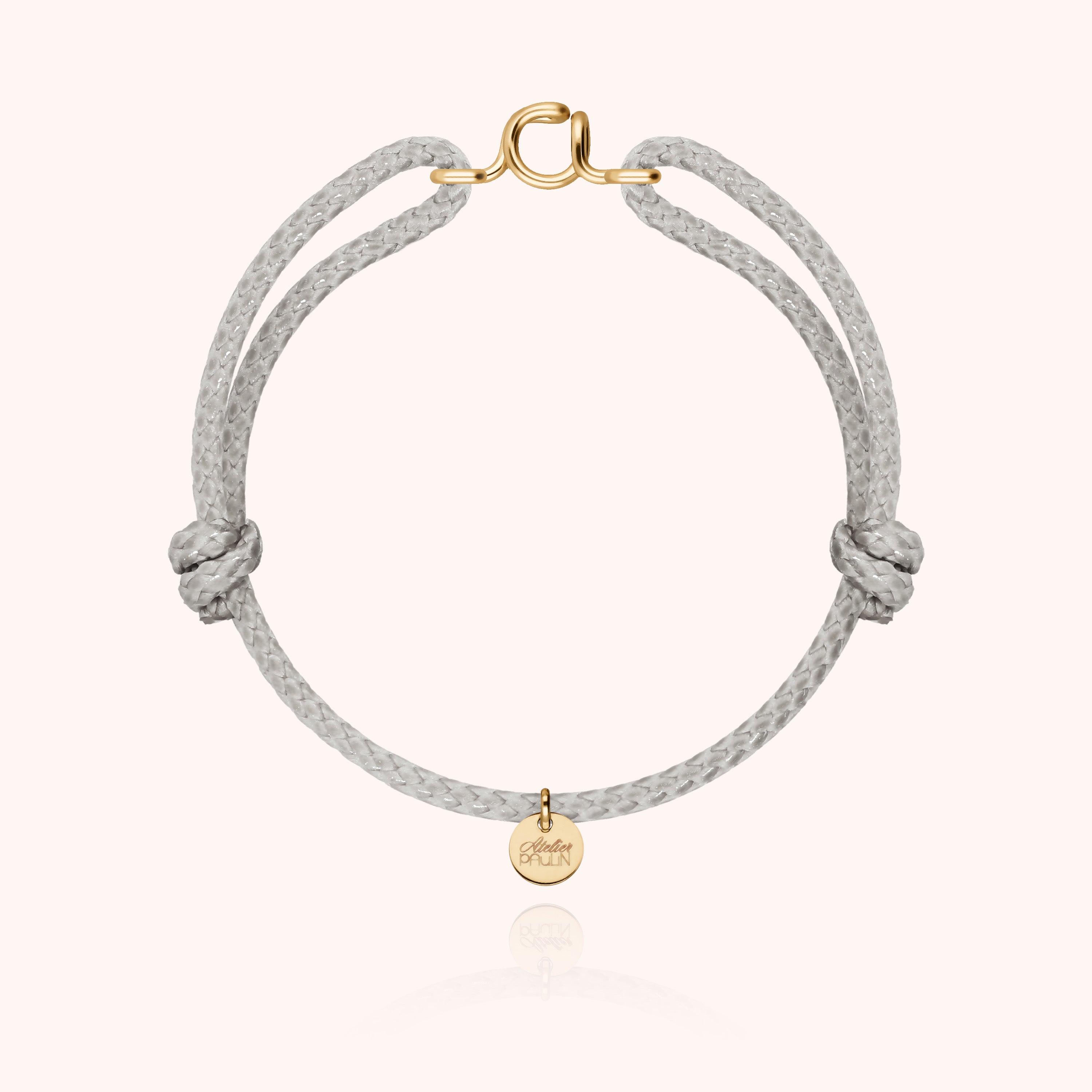 Bracciale Cordino Cerato Iniziale Uomo - oro giallo laminato