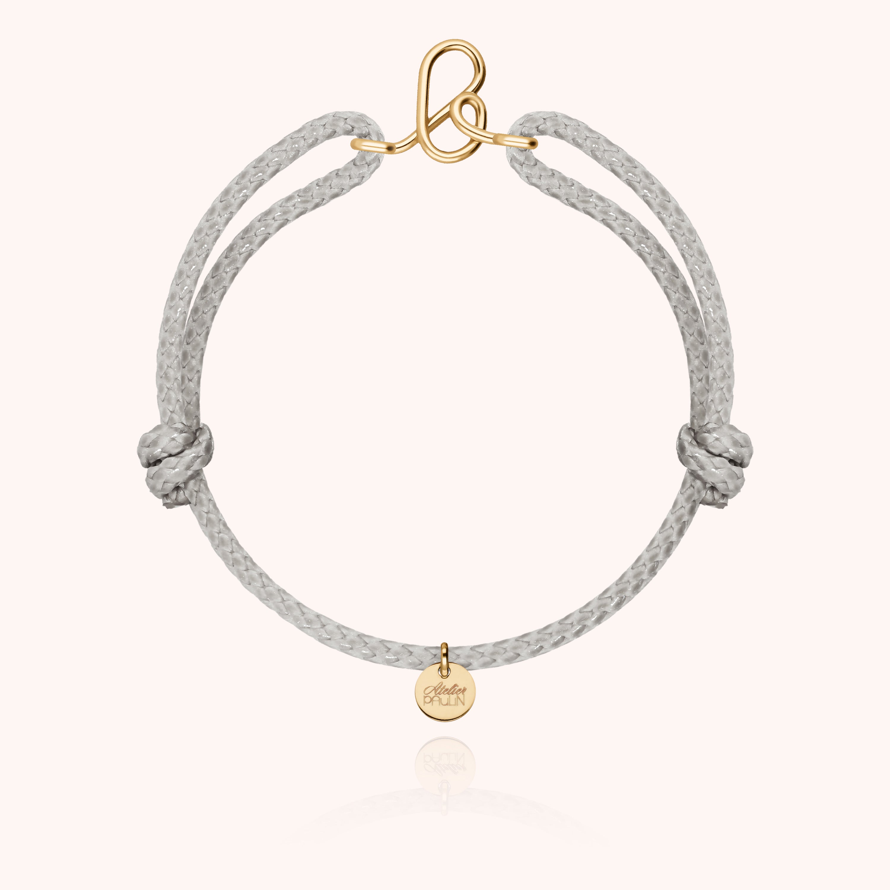 Bracciale Cordino Cerato Iniziale Uomo - oro giallo laminato