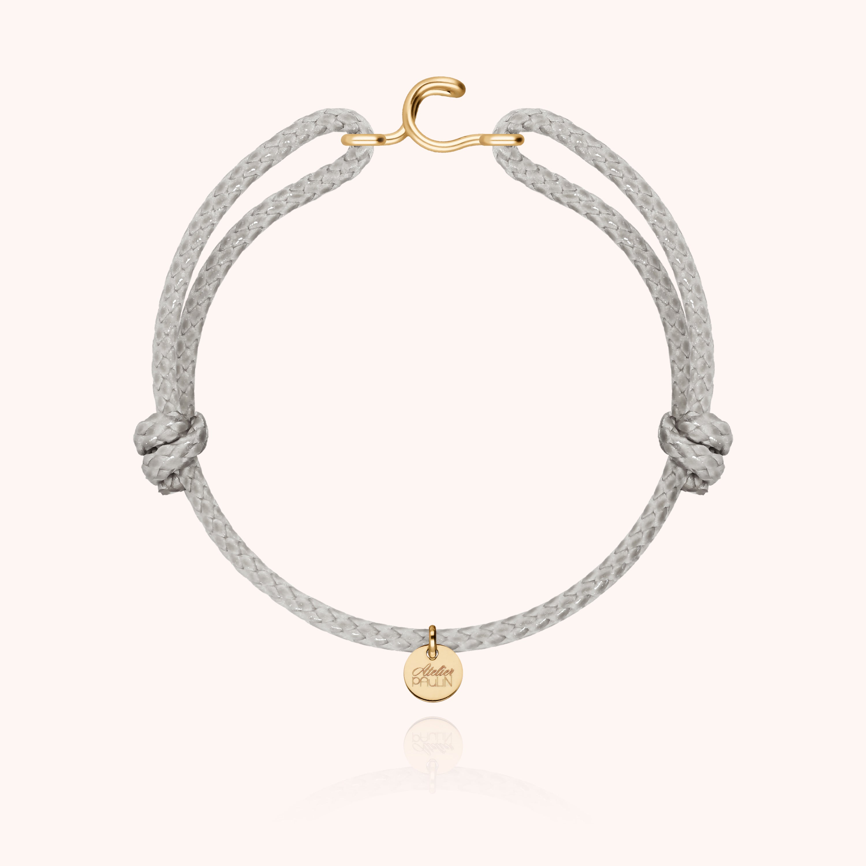 Bracciale Cordino Cerato Iniziale Uomo - oro giallo laminato