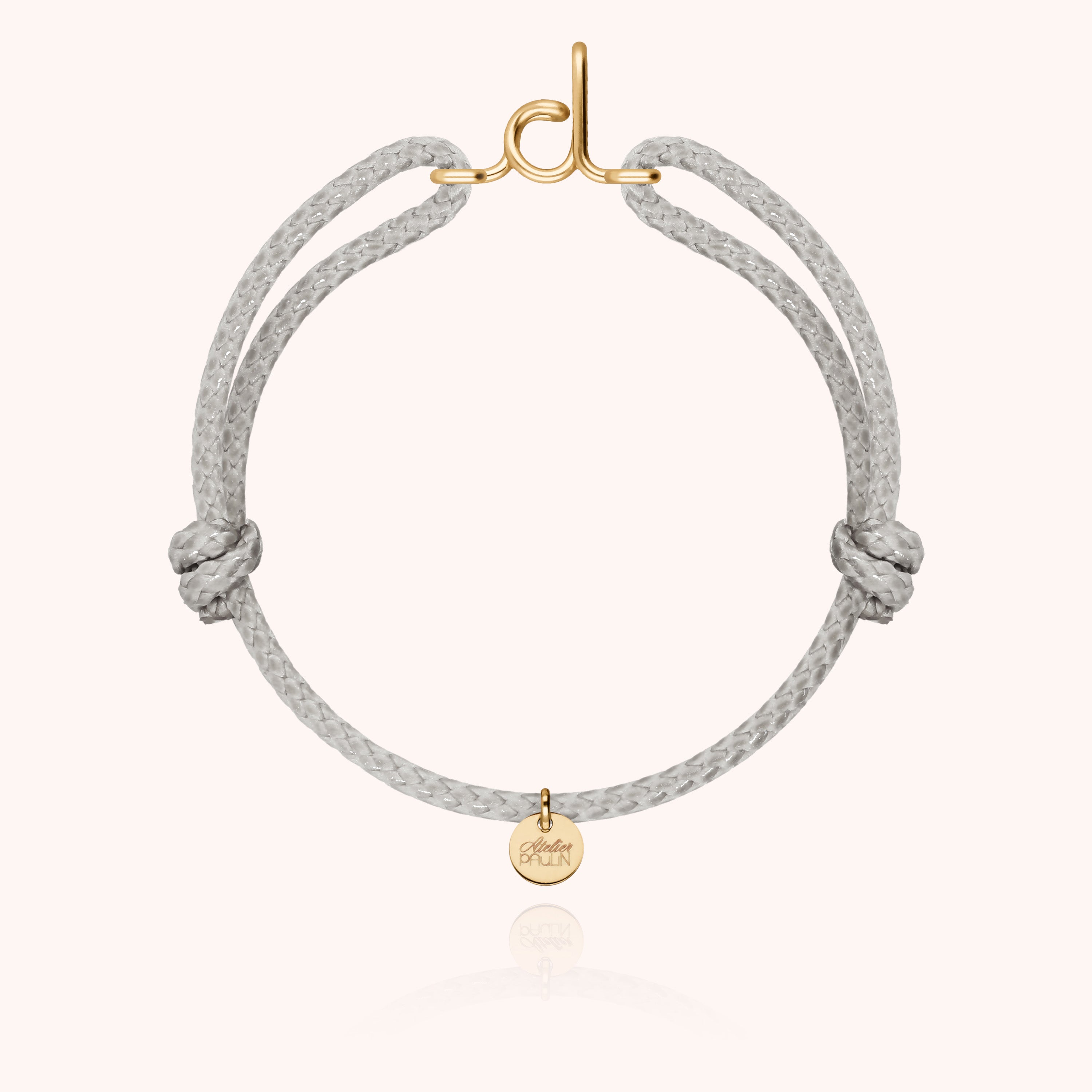 Bracciale Cordino Cerato Iniziale Uomo - oro giallo laminato