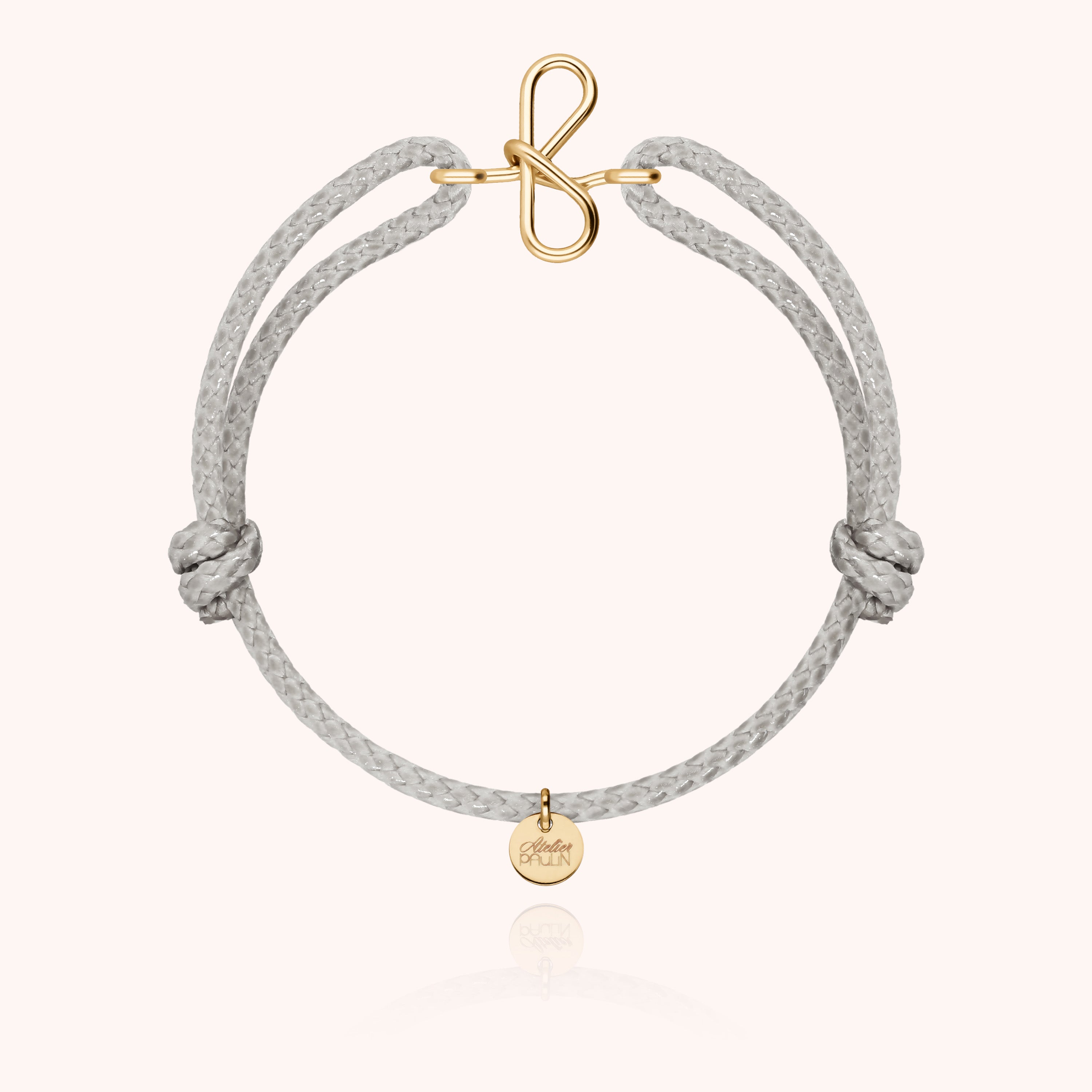 Bracciale Cordino Cerato Iniziale Uomo - oro giallo laminato