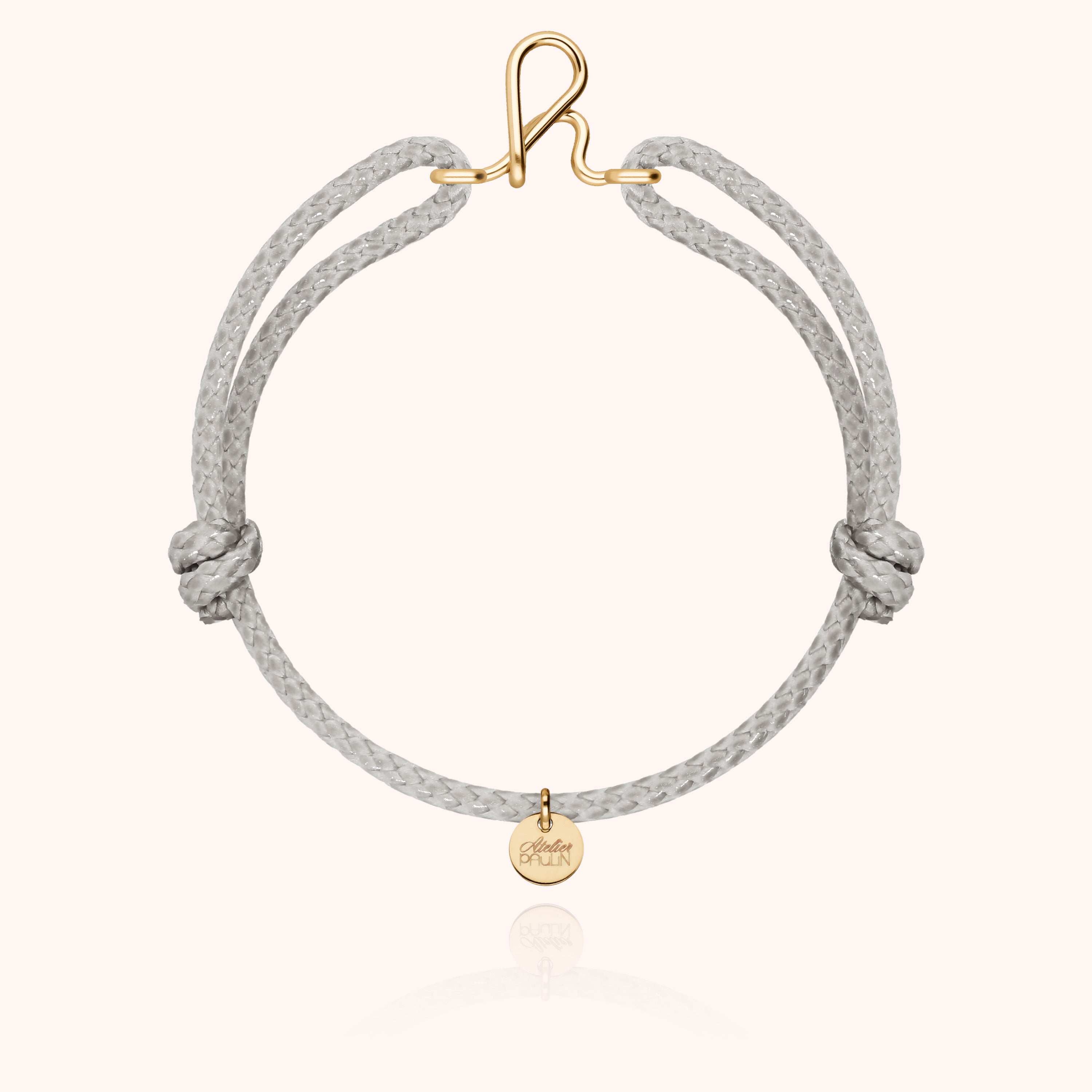 Bracelet Cordon Ciré Initiale Homme - or jaune laminé