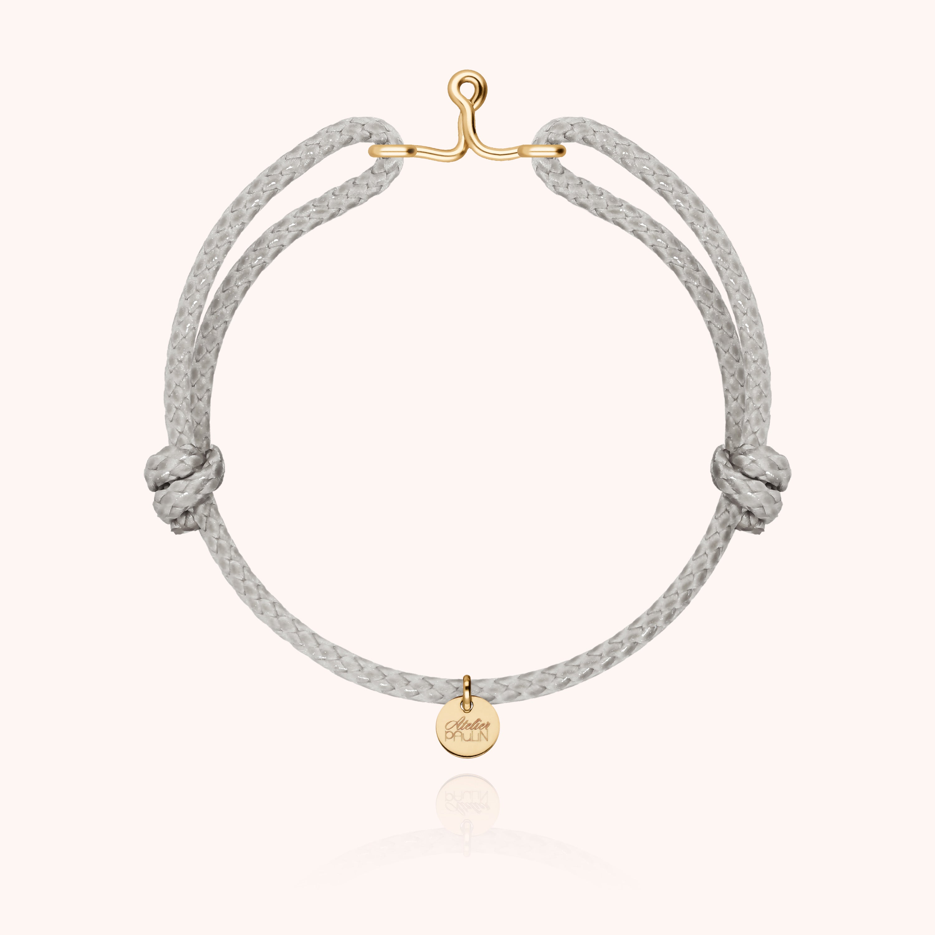 Bracciale Cordino Cerato Iniziale Uomo - oro giallo laminato