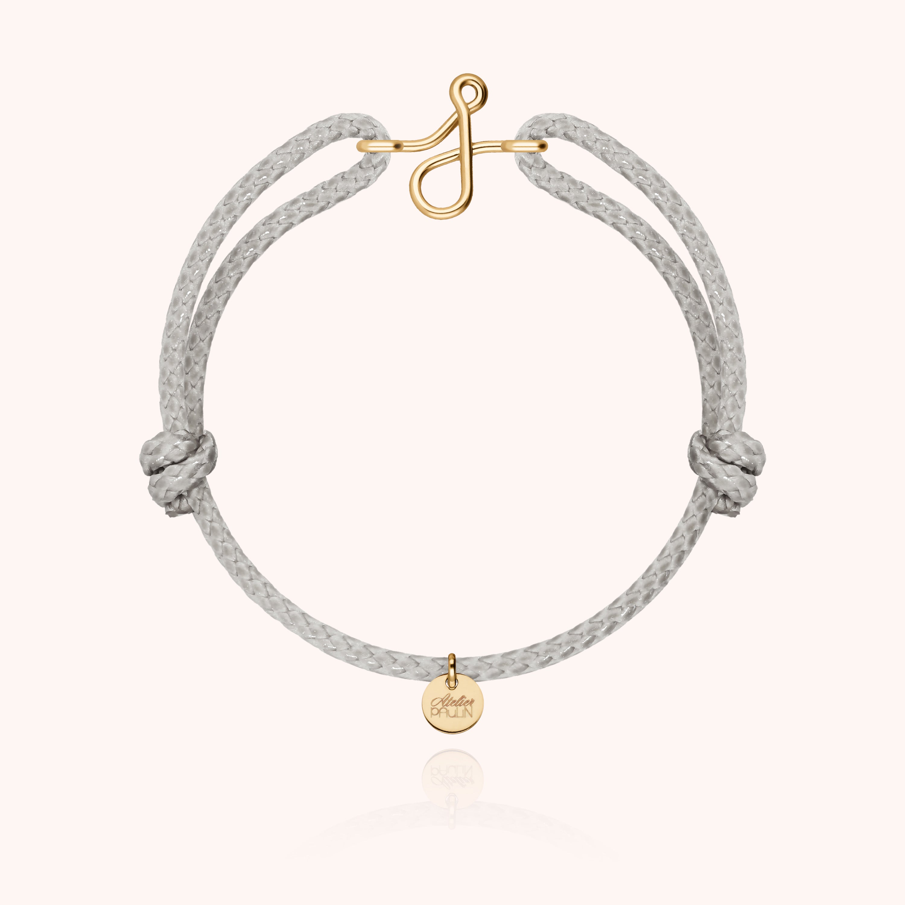 Bracciale Cordino Cerato Iniziale Uomo - oro giallo laminato