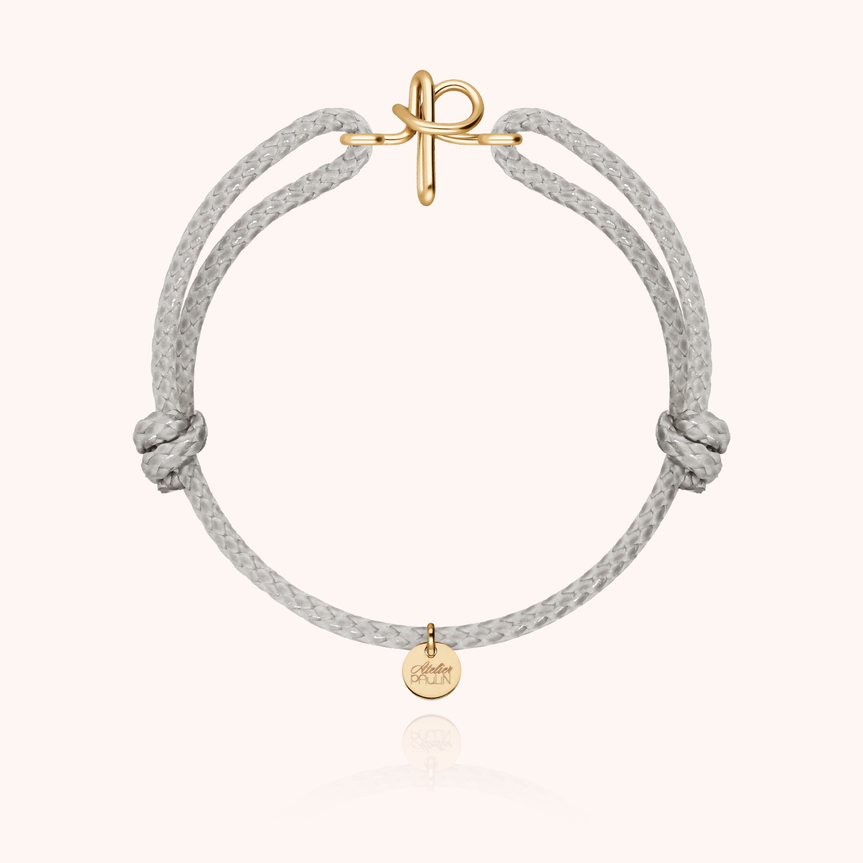 Bracciale Cordino Cerato Iniziale Uomo - oro giallo laminato
