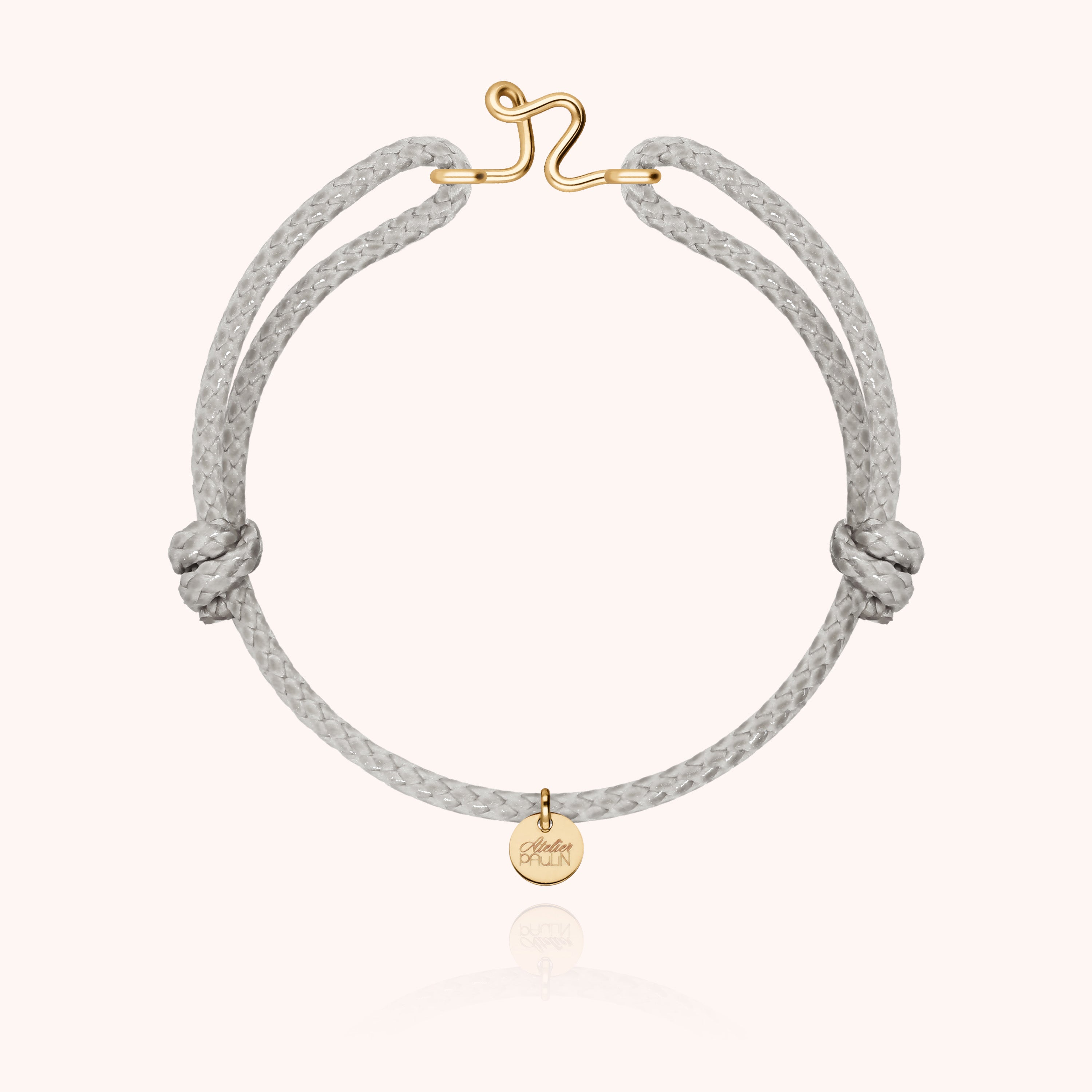 Bracciale Cordino Cerato Iniziale Uomo - oro giallo laminato