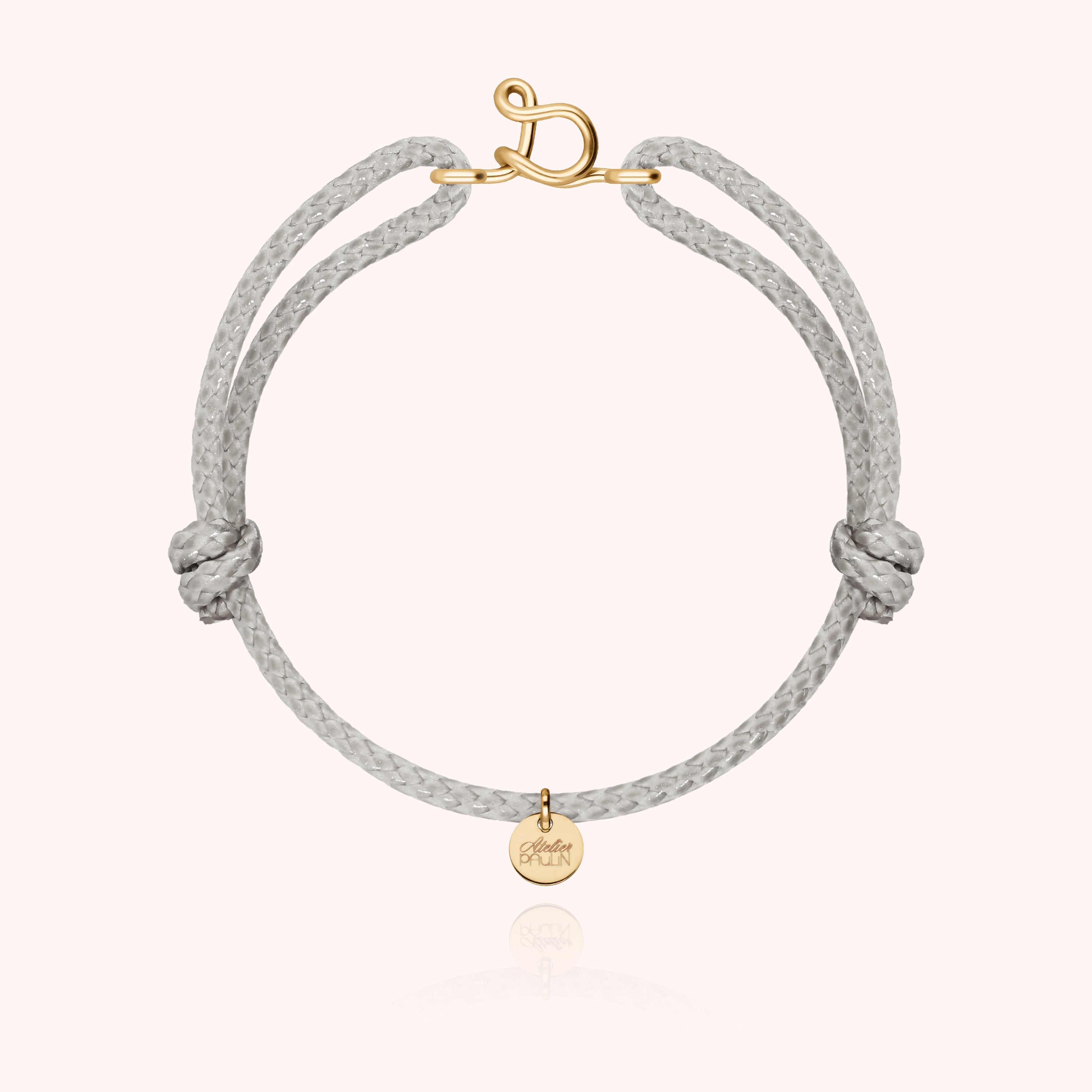 Bracciale Cordino Cerato Iniziale Uomo - oro giallo laminato