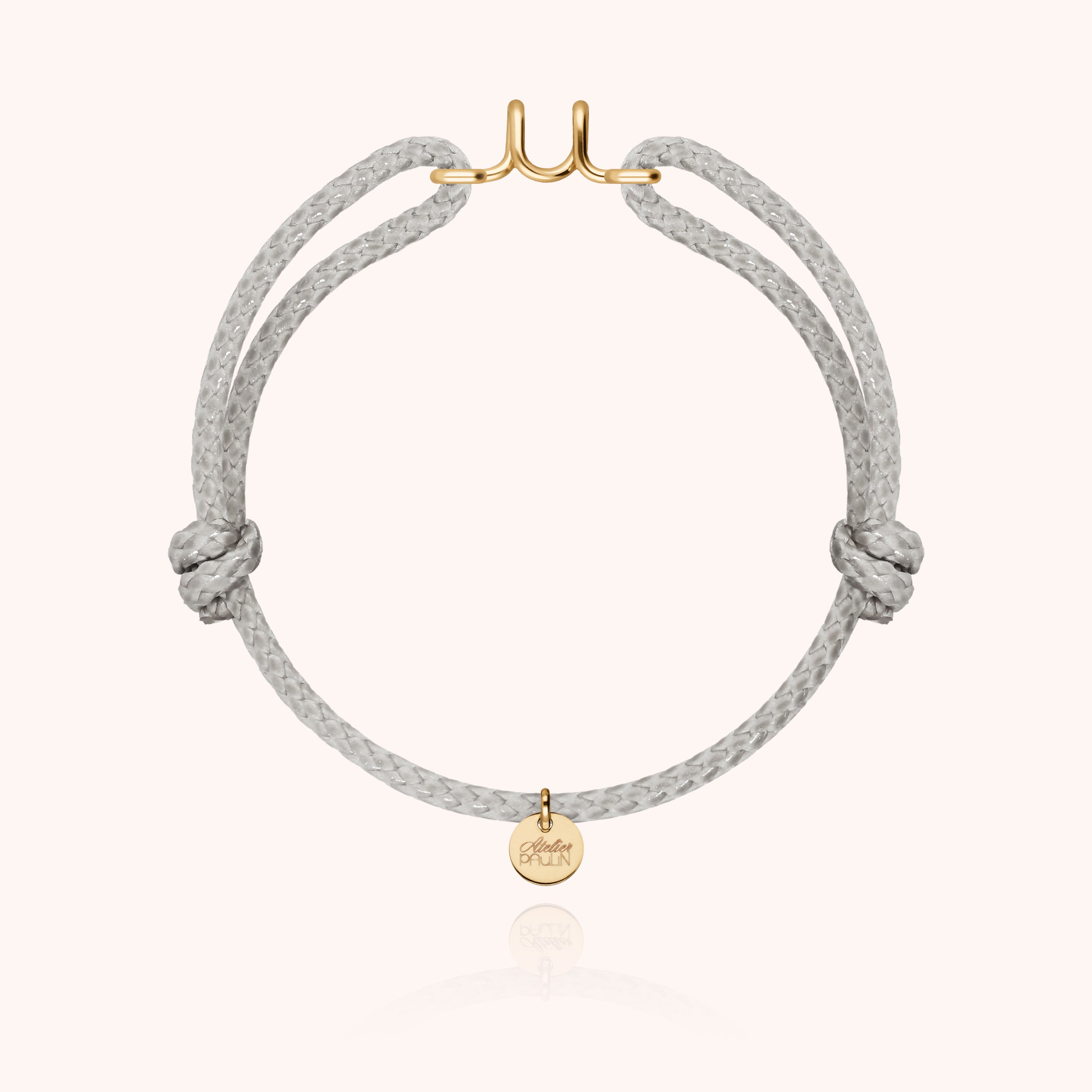 Bracciale Cordino Cerato Iniziale Uomo - oro giallo laminato