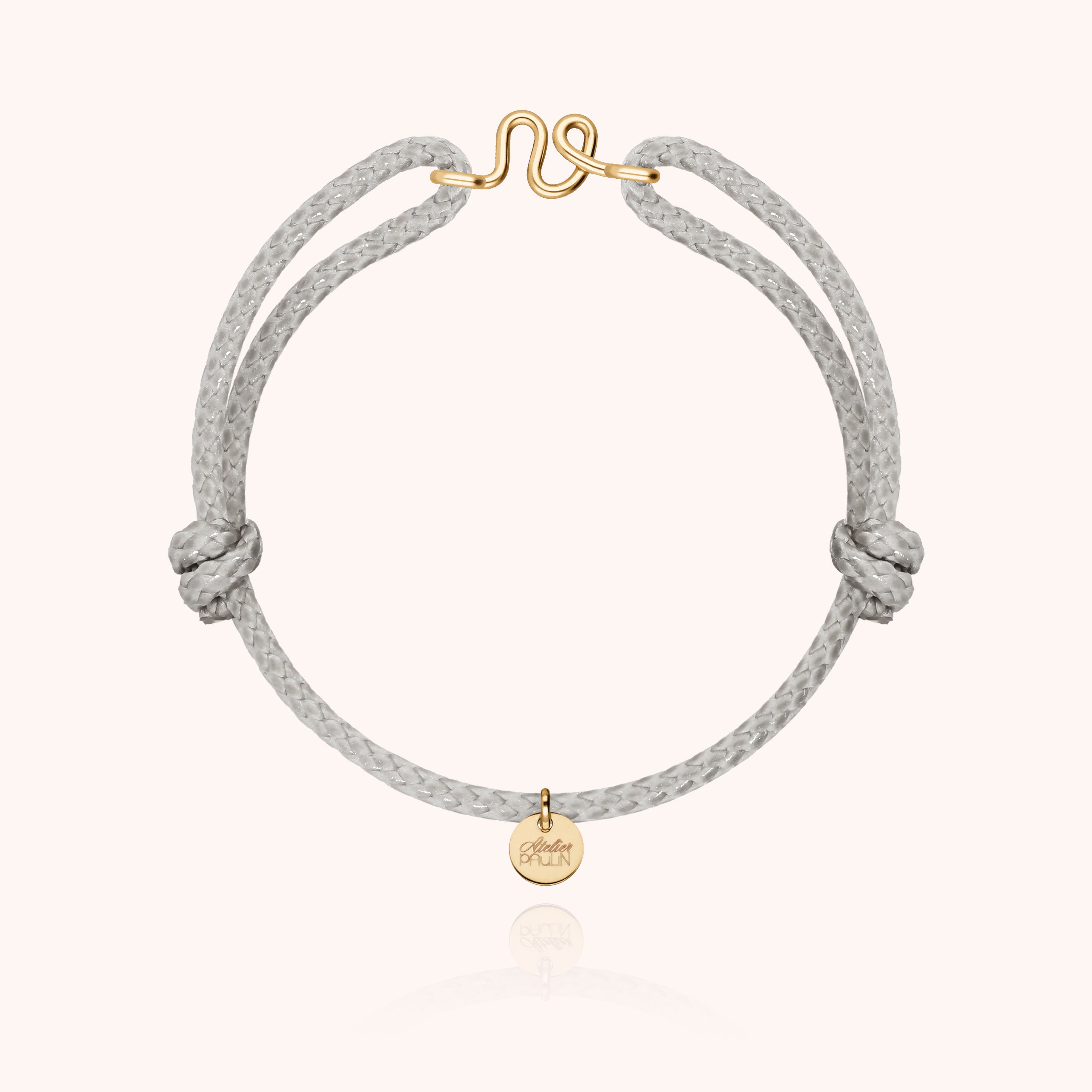 Bracciale Cordino Cerato Iniziale Uomo - oro giallo laminato