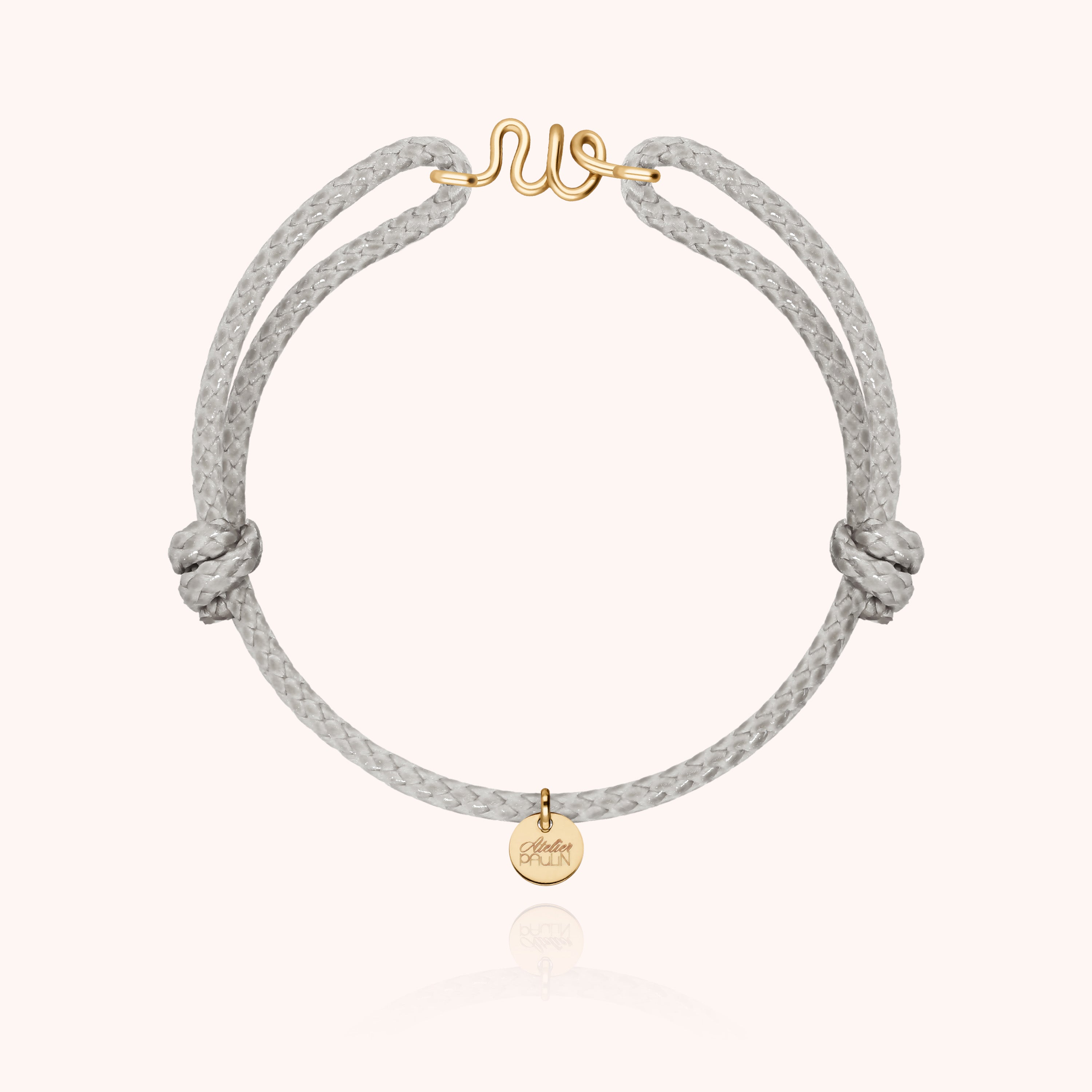 Bracciale Cordino Cerato Iniziale Uomo - oro giallo laminato