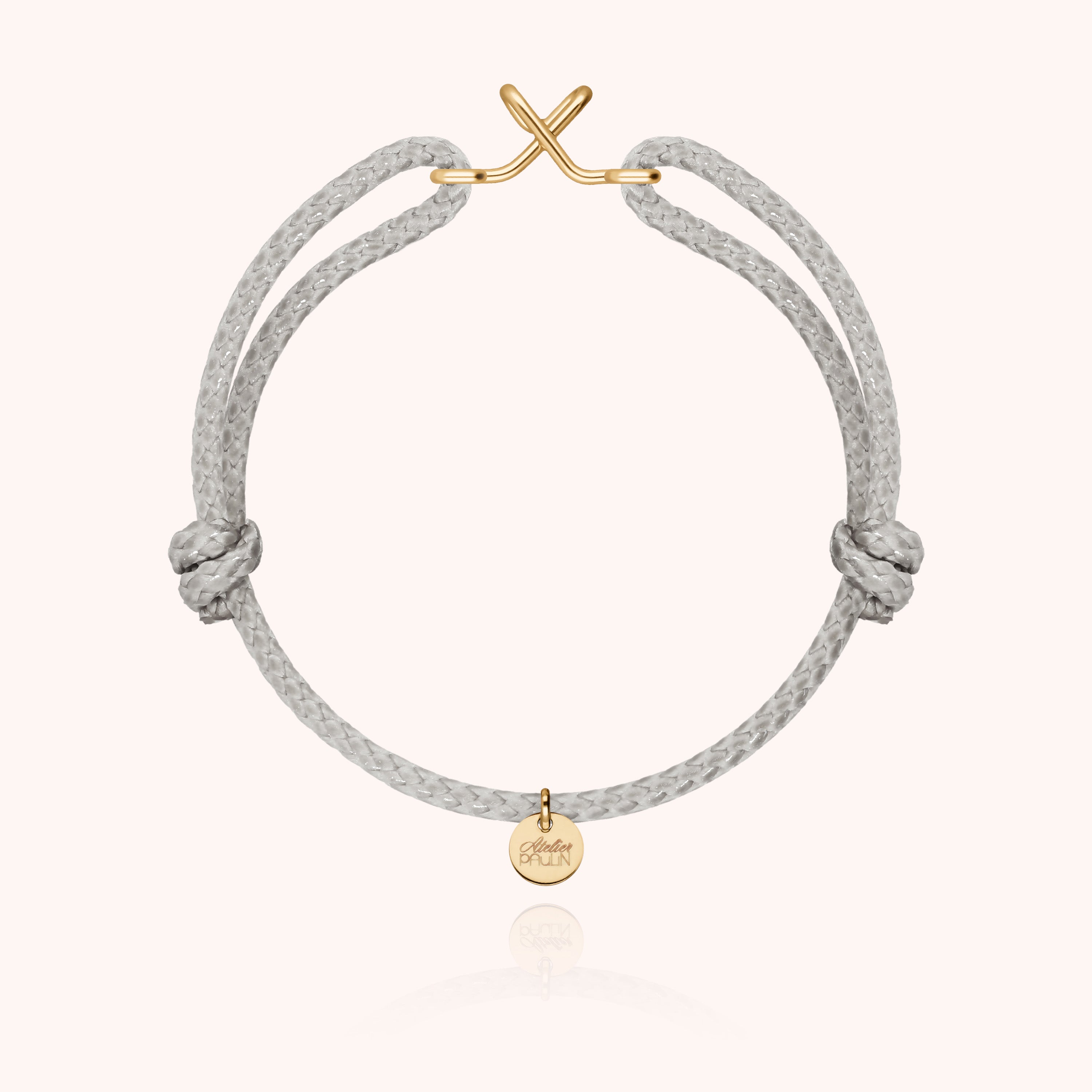 Bracciale Cordino Cerato Iniziale Uomo - oro giallo laminato