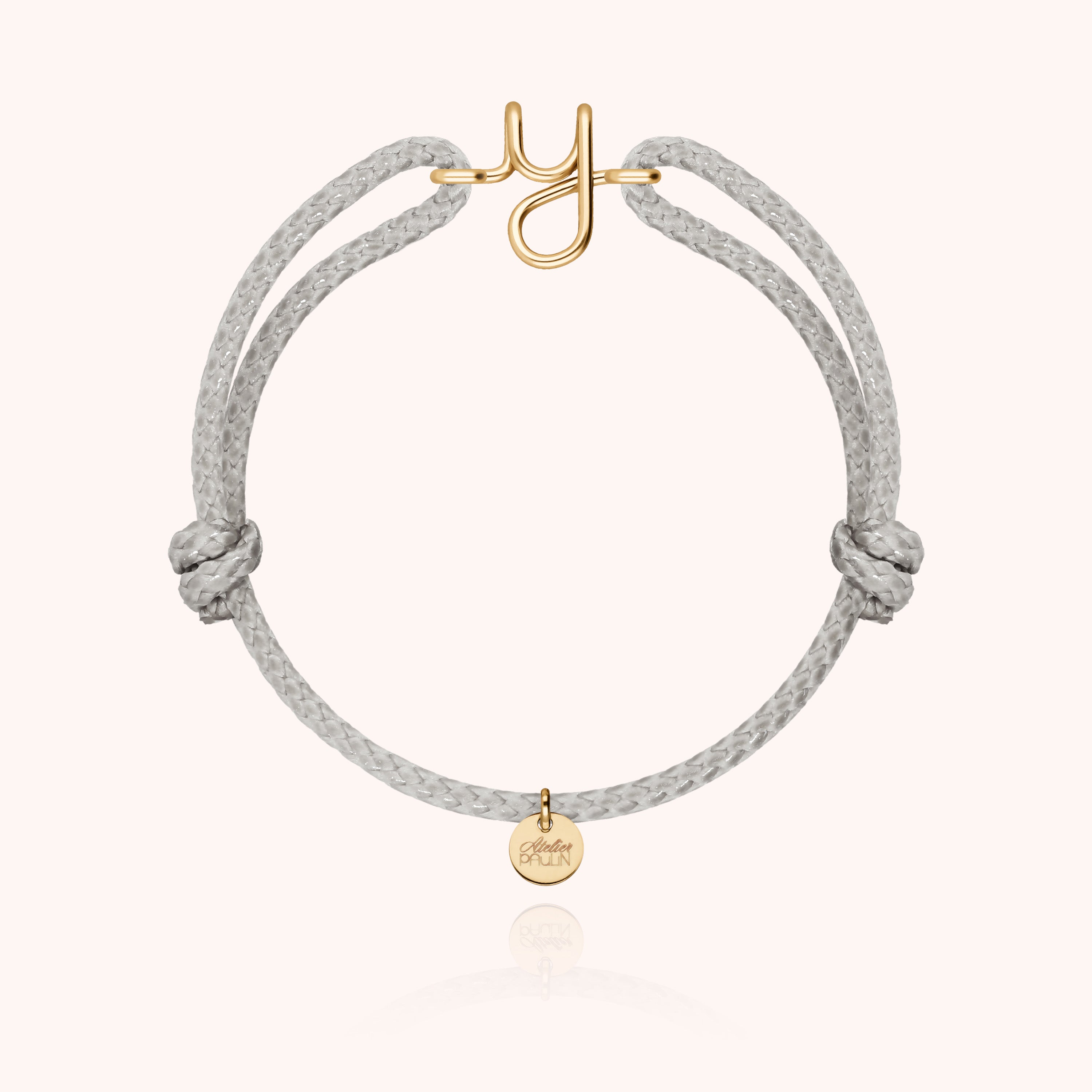 Bracciale Cordino Cerato Iniziale Uomo - oro giallo laminato