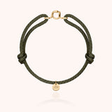 Bracciale Cordino Cerato Iniziale Uomo - oro giallo laminato