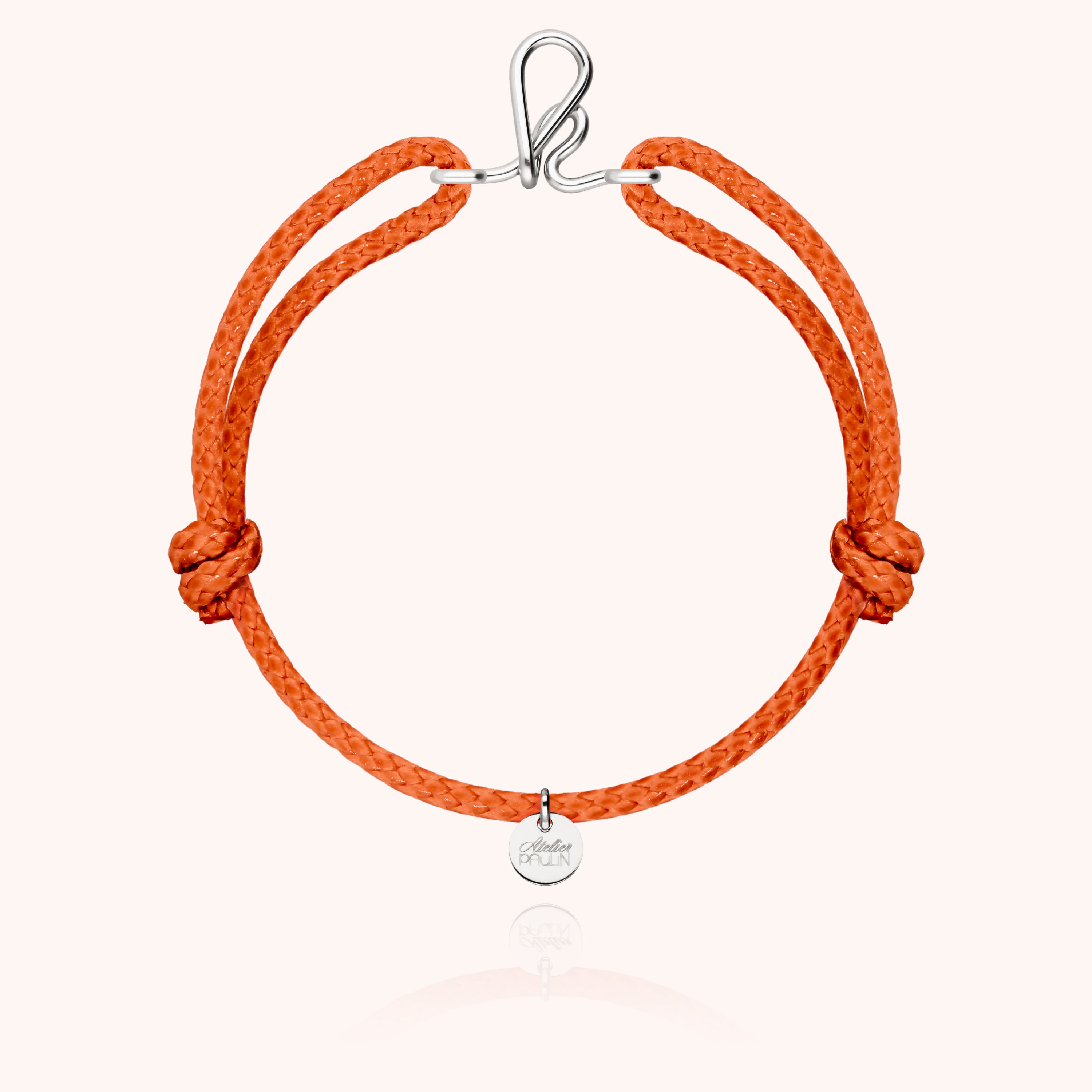 Bracelet Cordon Ciré Initiale Homme - argent