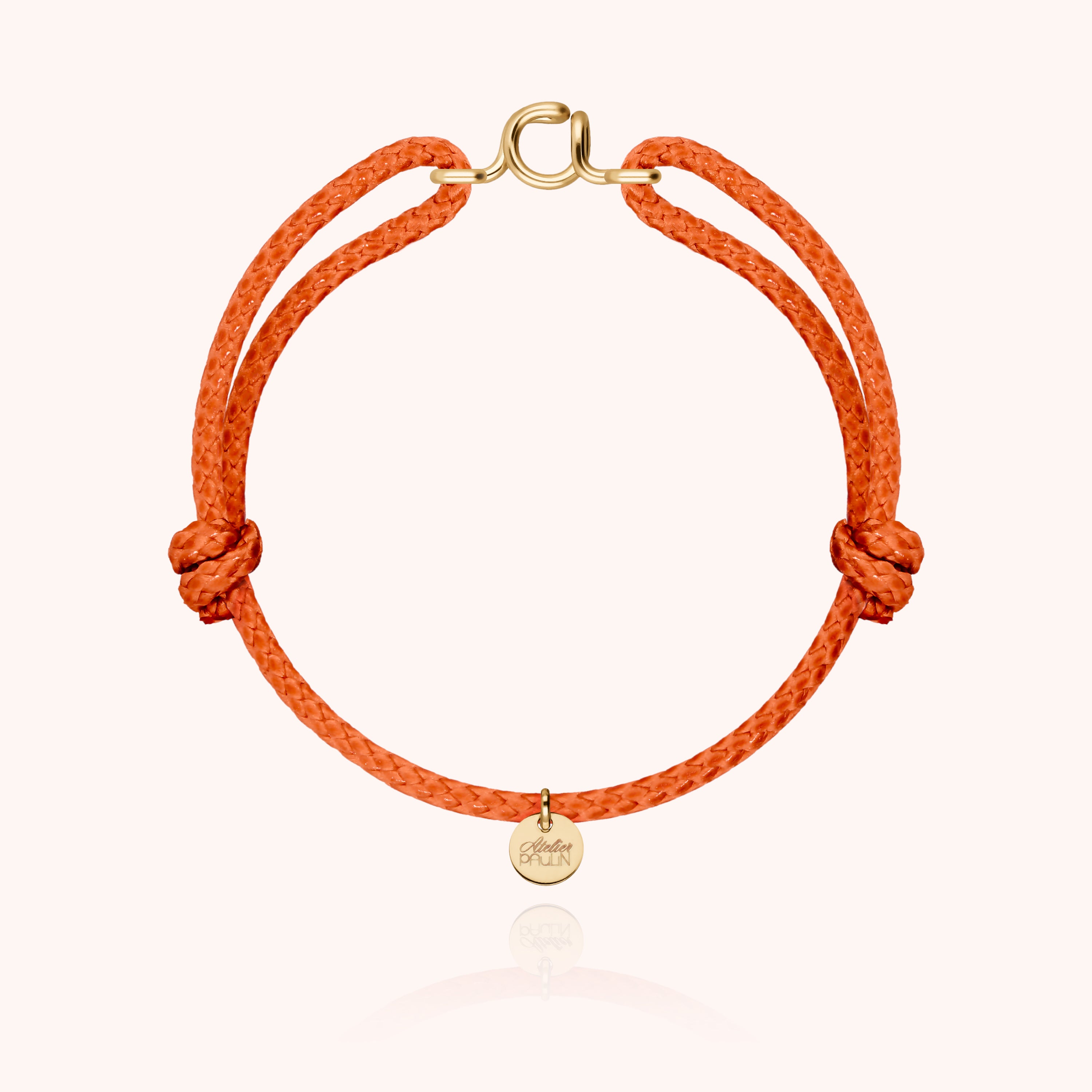 Bracciale Cordino Cerato Iniziale Uomo - oro giallo laminato