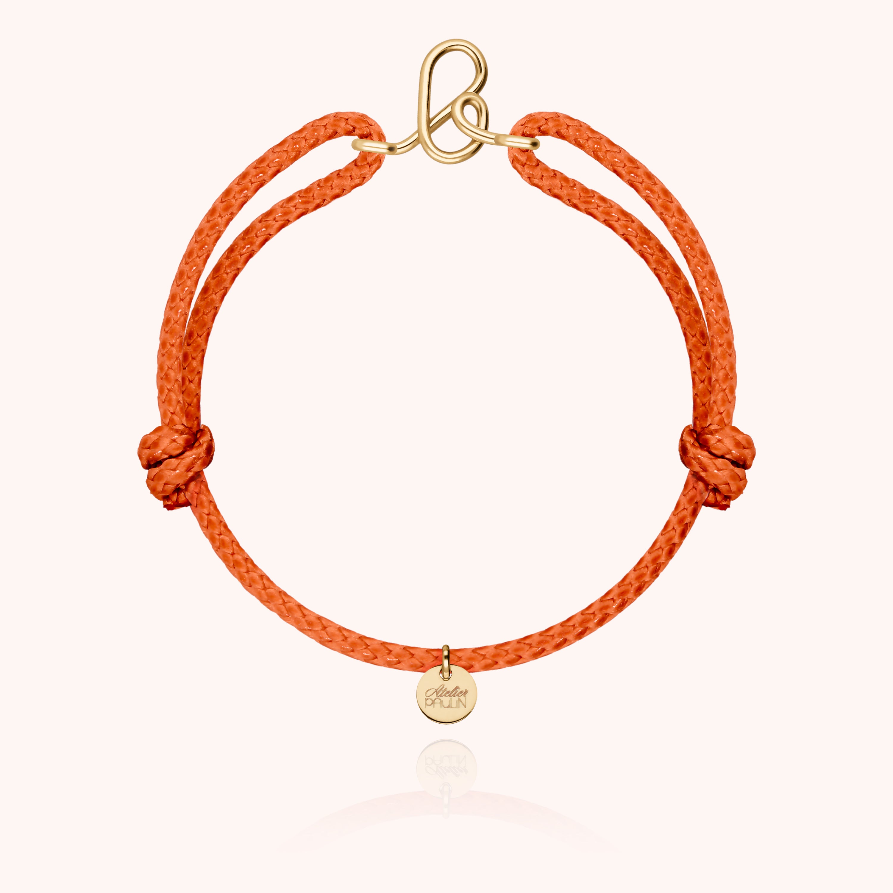 Bracciale Cordino Cerato Iniziale Uomo - oro giallo laminato