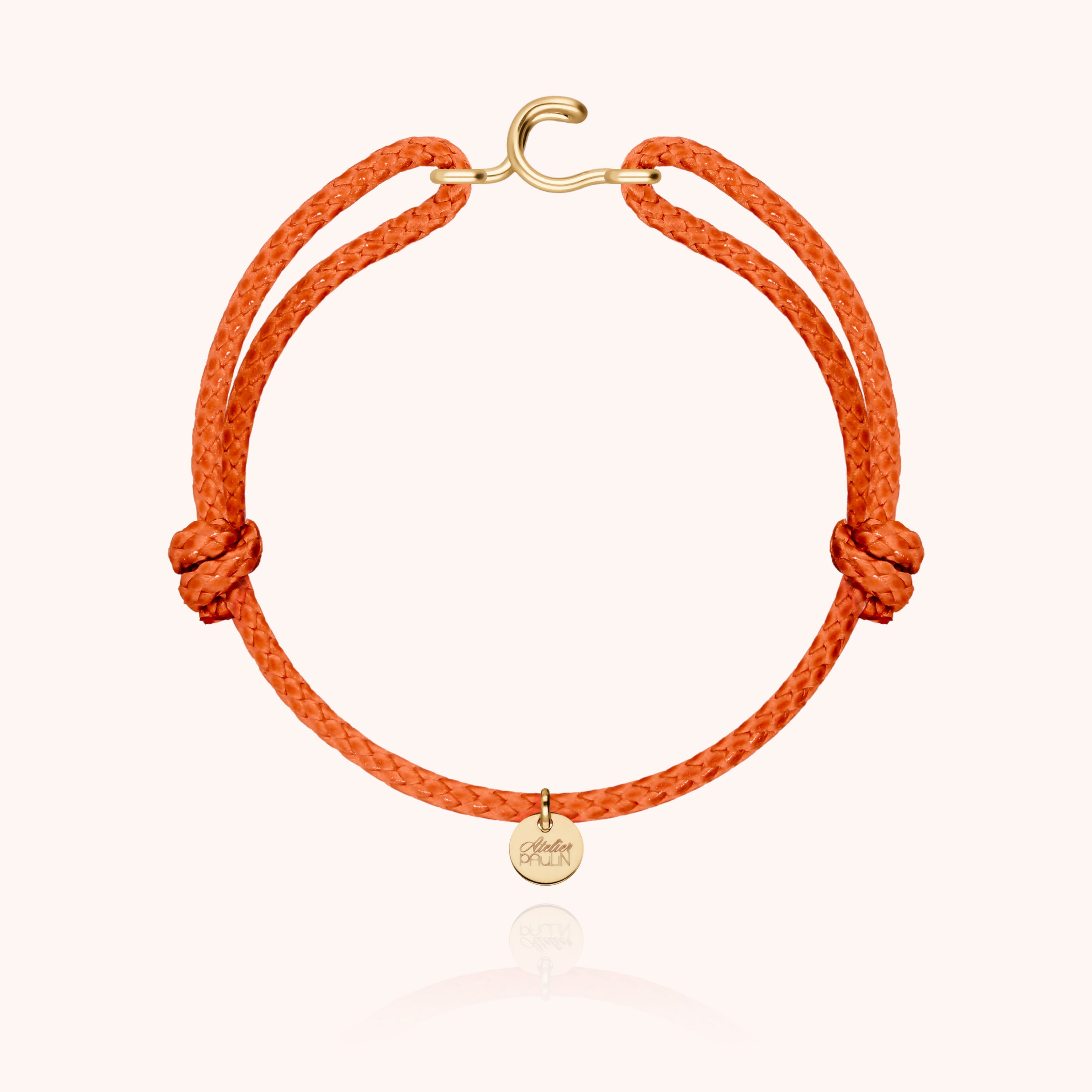 Bracciale Cordino Cerato Iniziale Uomo - oro giallo laminato