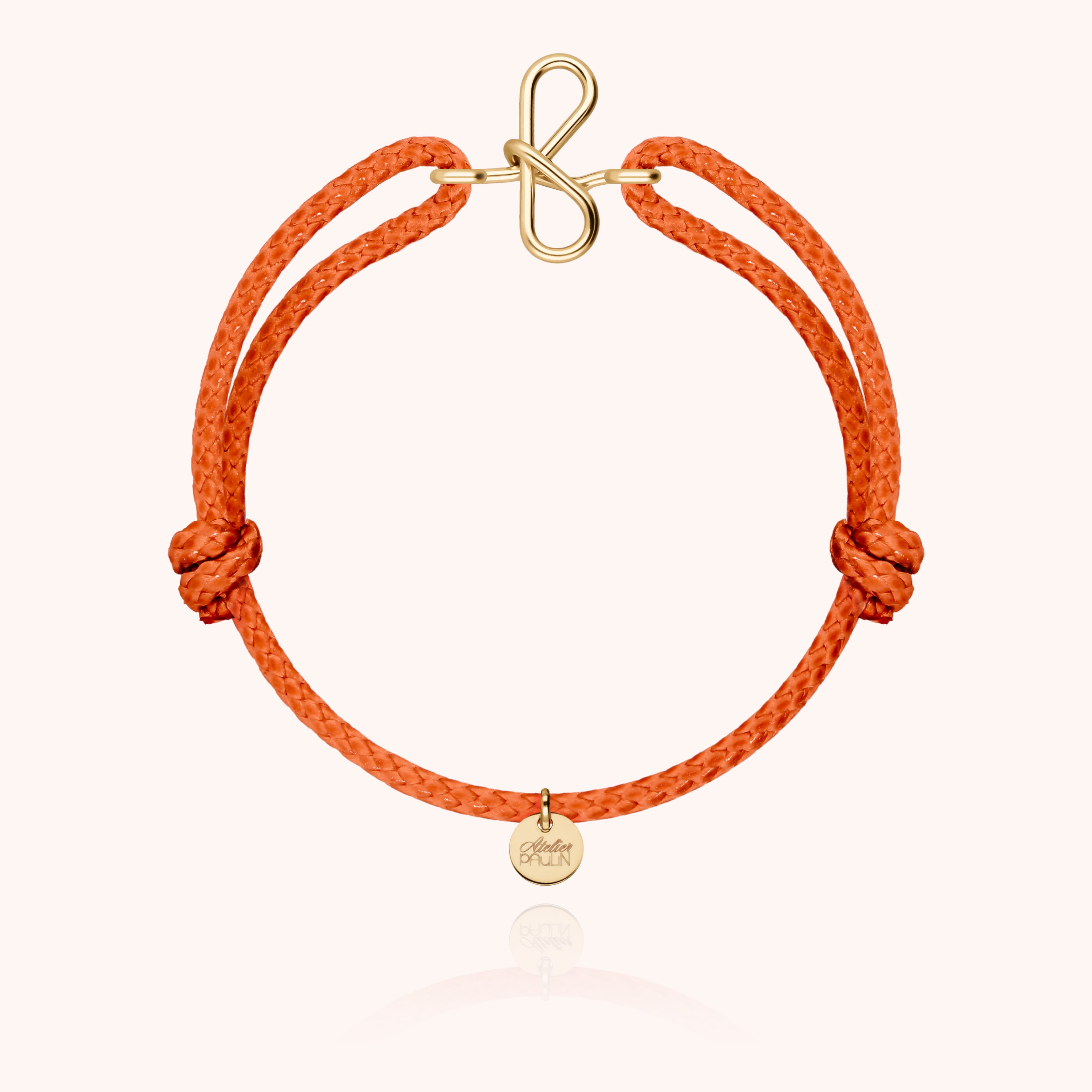Bracciale Cordino Cerato Iniziale Uomo - oro giallo laminato
