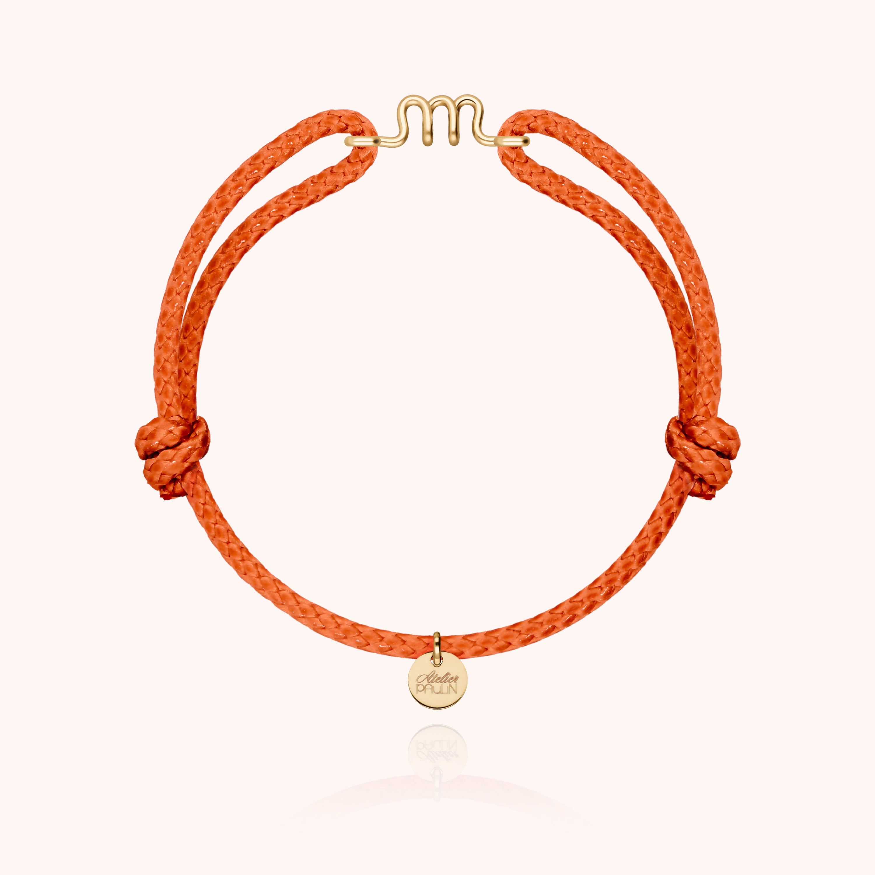 Bracciale Cordino Cerato Iniziale Uomo - oro giallo laminato