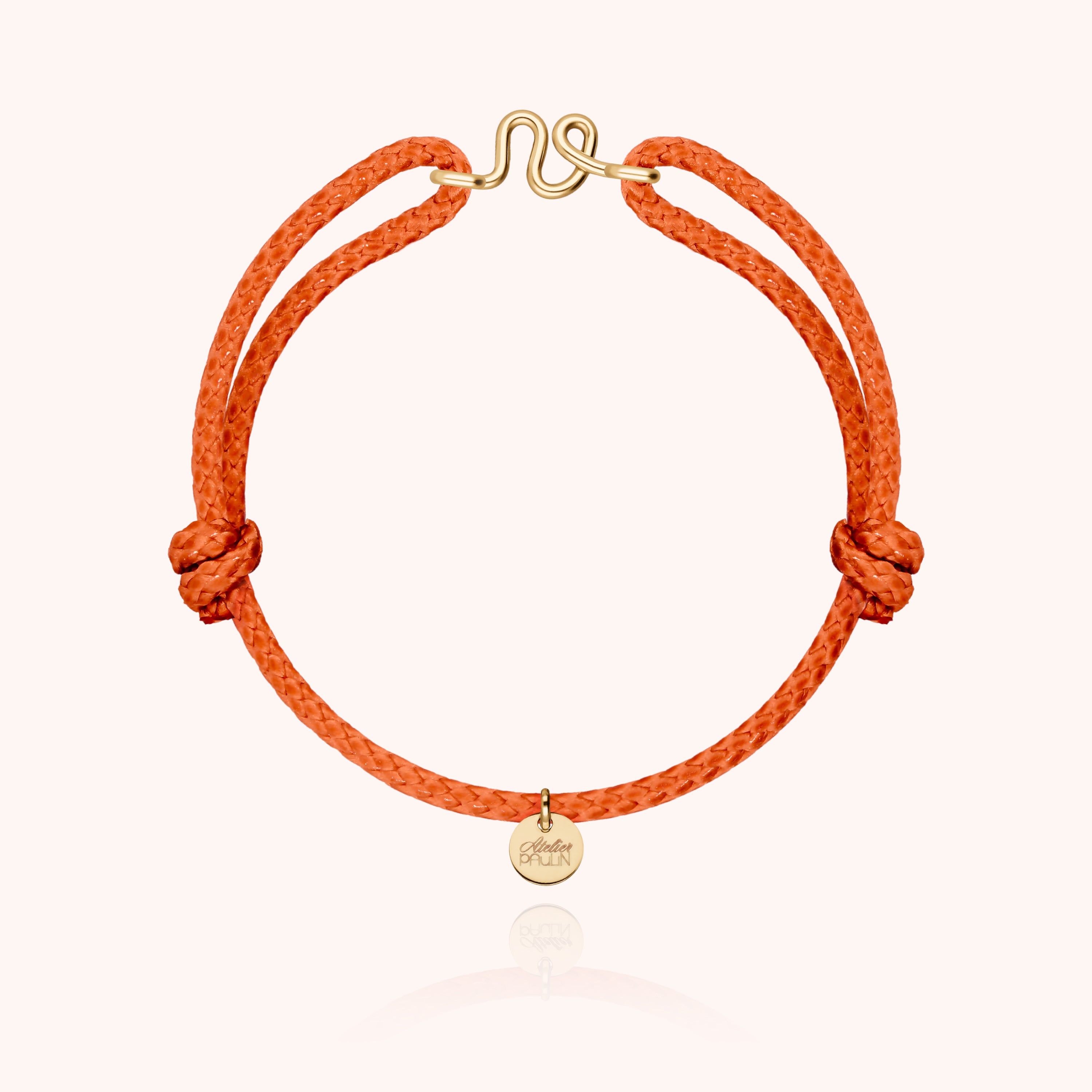 Bracelet Cordon Ciré Initiale Homme - or jaune laminé