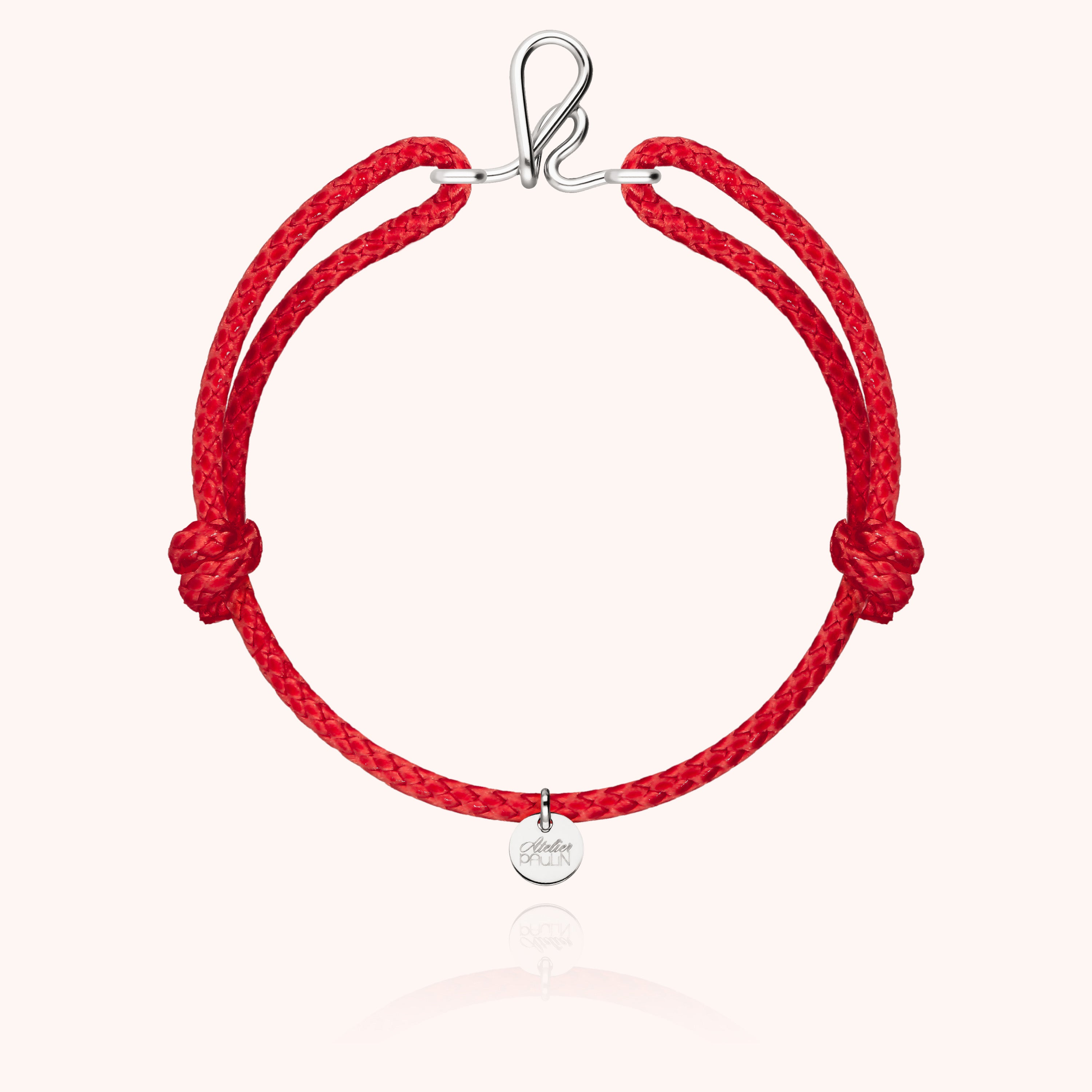 Bracelet Cordon Ciré Initiale Homme - argent