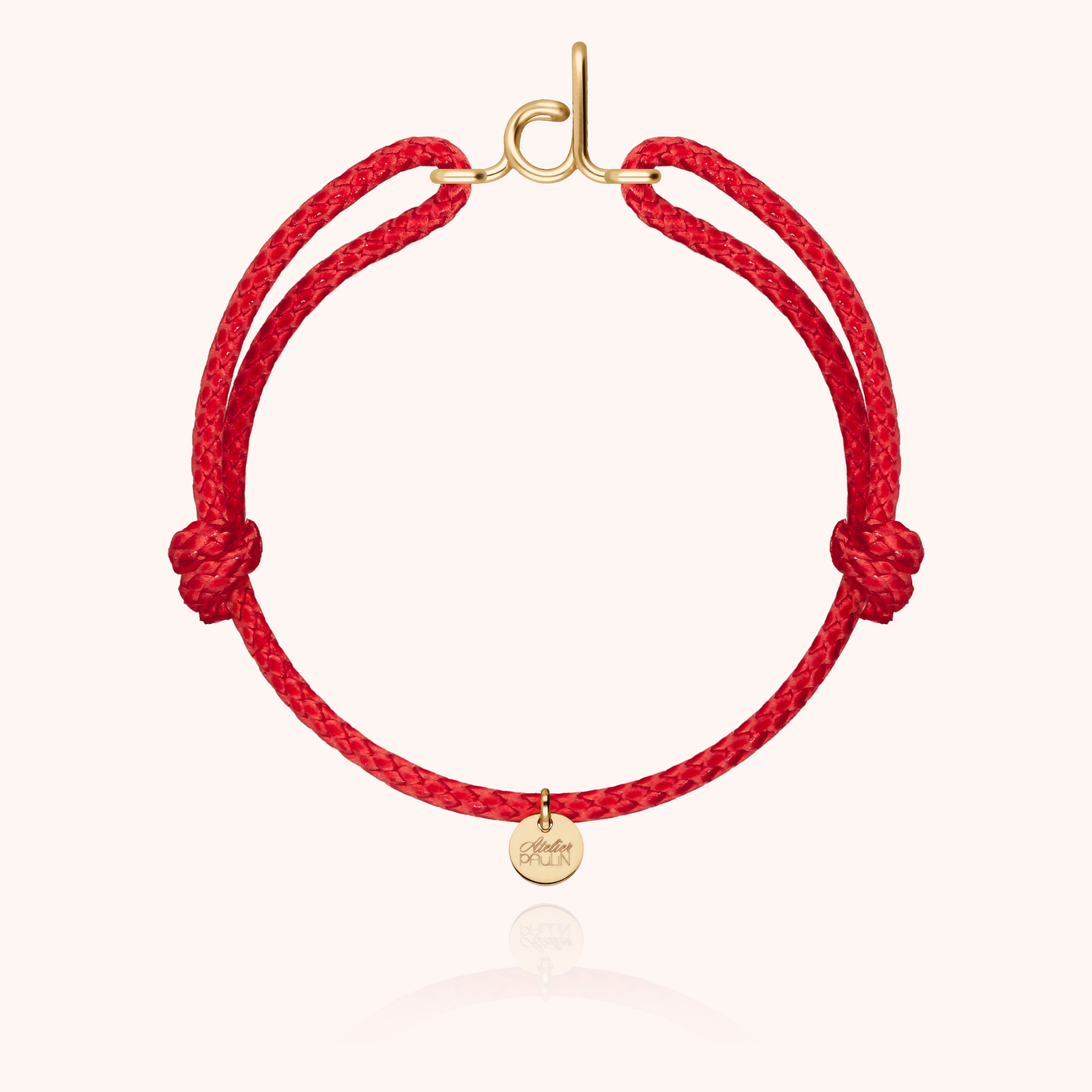 Bracelet Cordon Ciré Initiale Homme - or jaune laminé