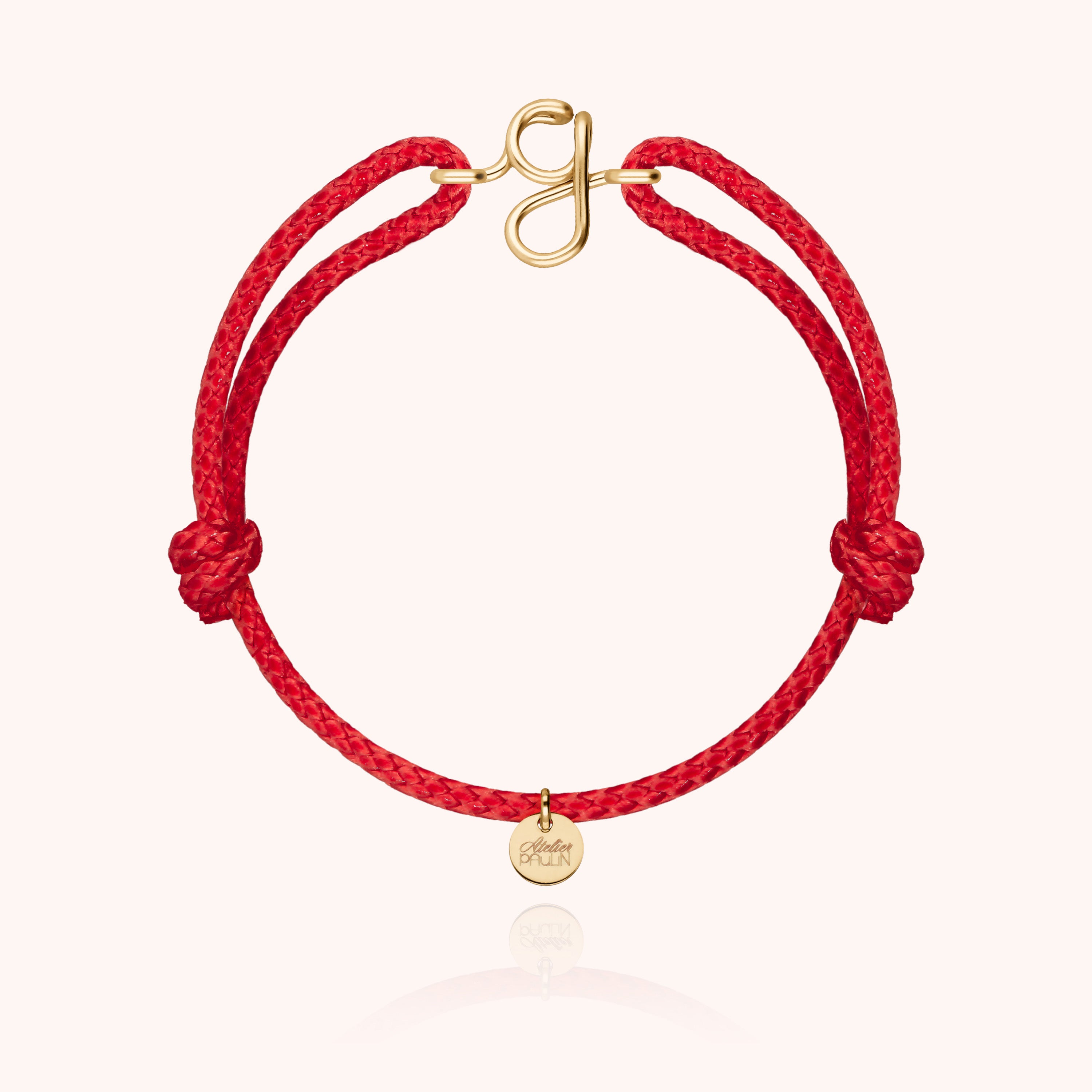 Bracelet Cordon Ciré Initiale Homme - or jaune laminé