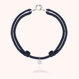 Bracciale Cordino Cerato Iniziale Uomo - argento