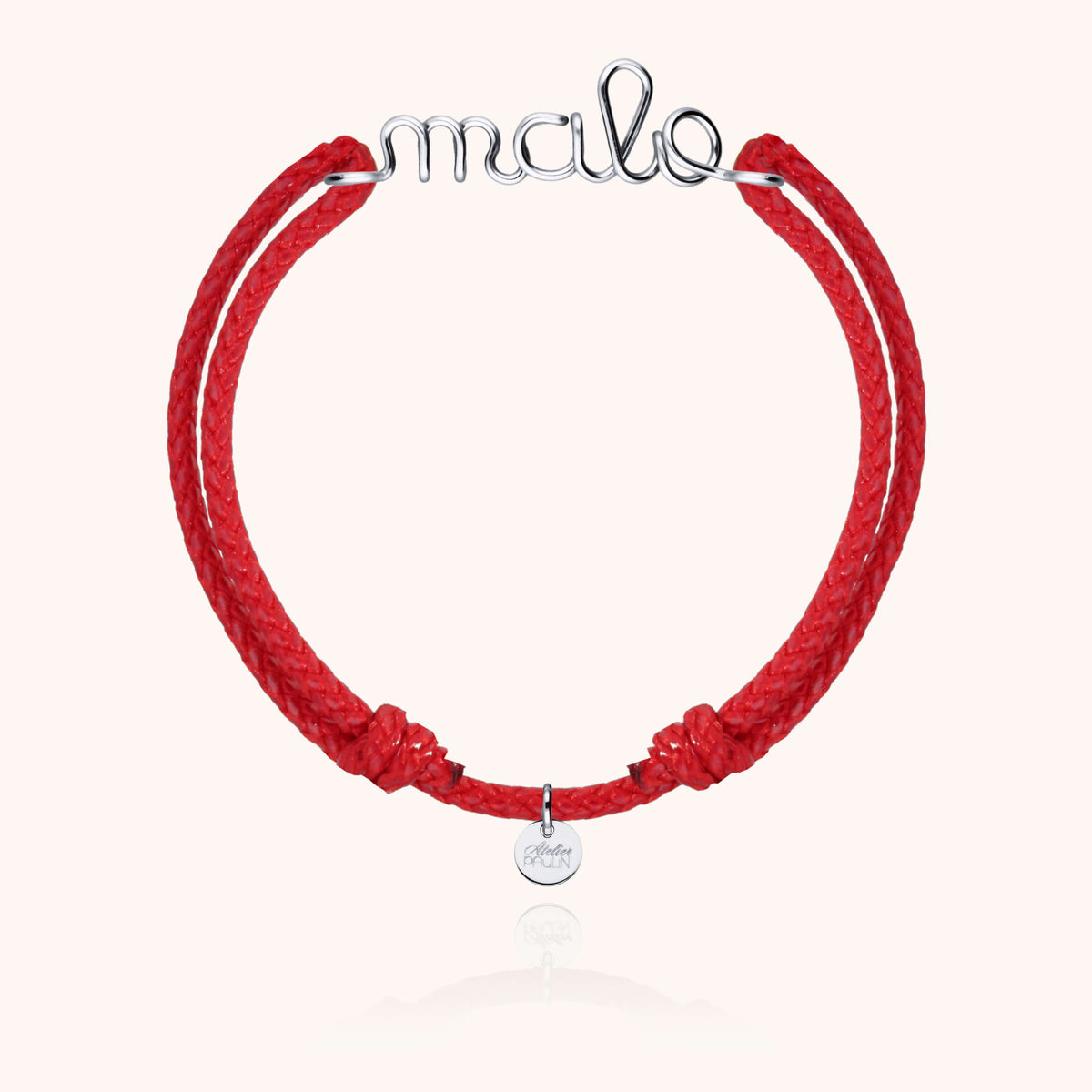 Bracciale Cordino Cerato Personalizzato Uomo in filo d'argento sterling 925