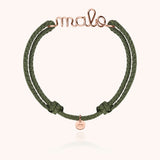 Personalized Wax Cord Bracelet for Men - Rose 14k gold-filled