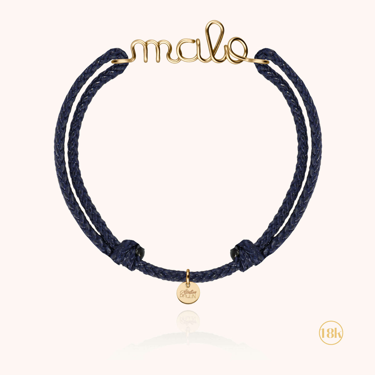 Bracelet Cordon Ciré Personnalisé Homme personnalisable — cadeau idéal personnalisable