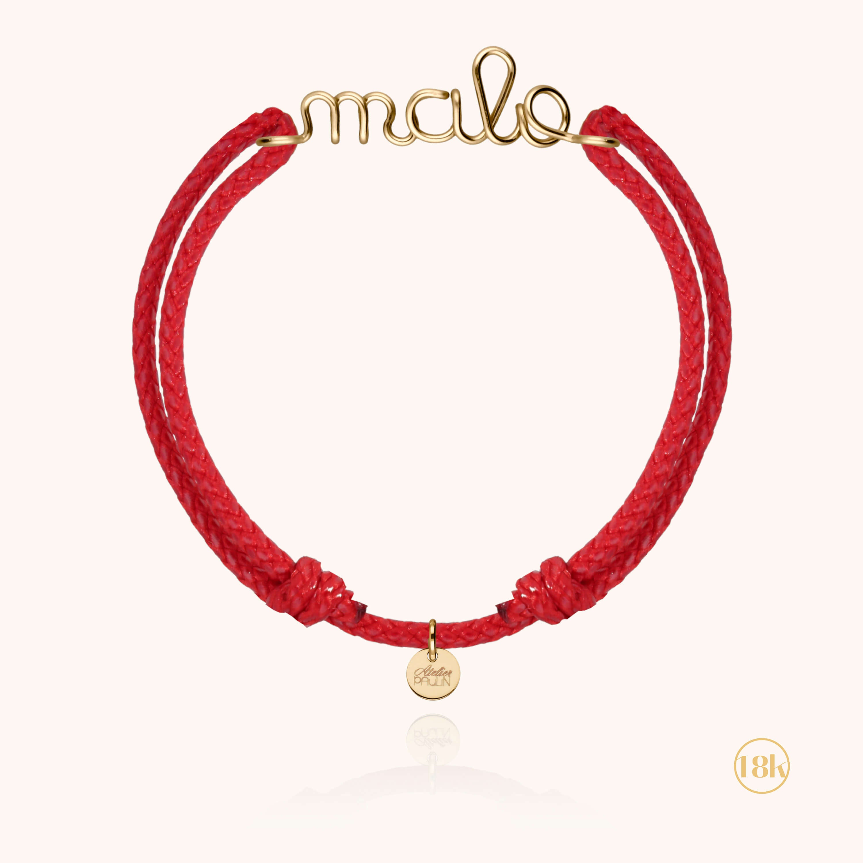 Bracelet Cordon Ciré Personnalisé Homme en or jaune 18K — expédition sécurisée Paris