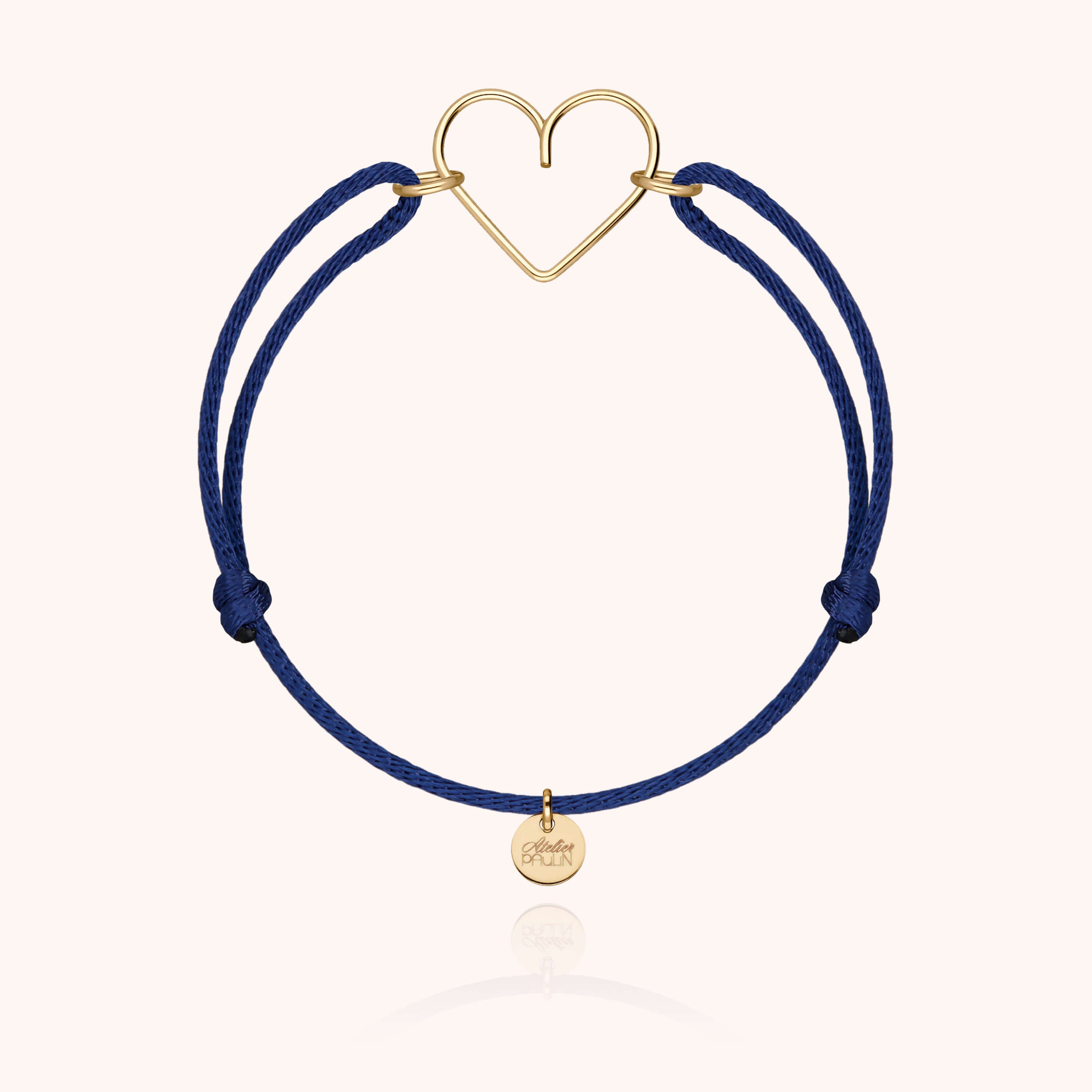 Bracelet Cordon Coeur en or jaune laminé — garantie à vie Atelier Paulin