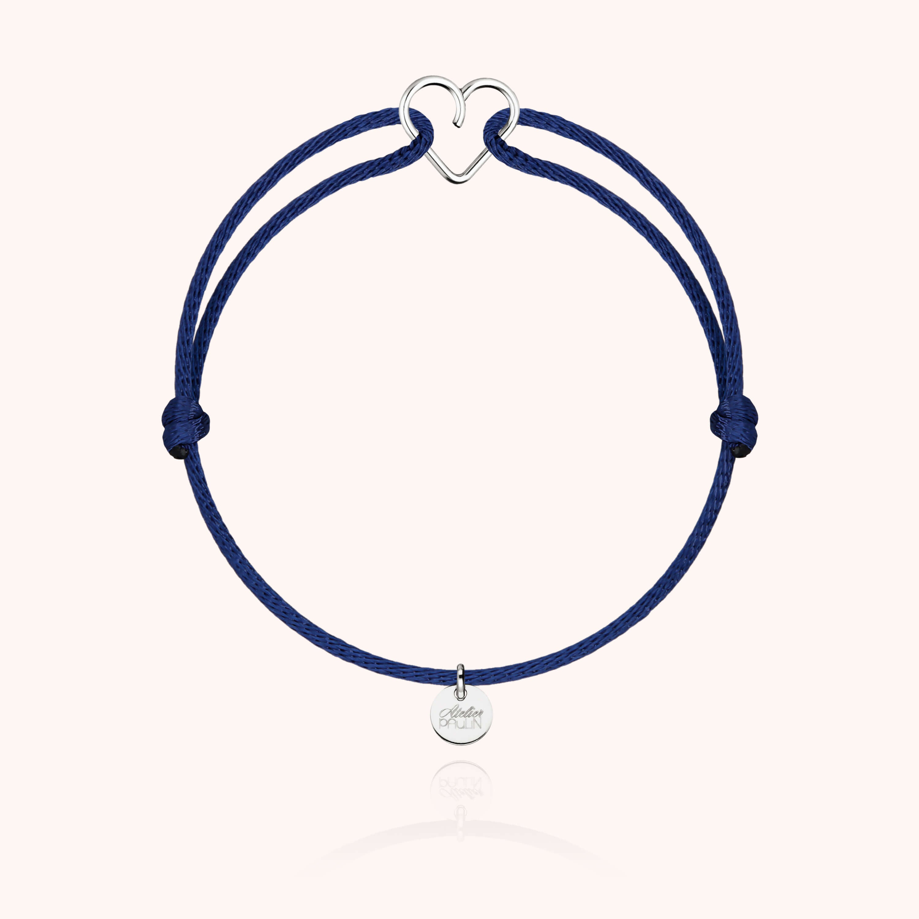 Bracciale con Cordino Mini Cuore - argento