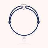 Mini Heart Cord Bracelet - White 18k gold