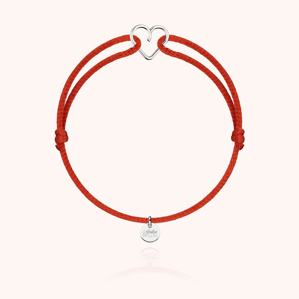 Armband Kordel Mini Herz aus 925 Sterlingsilber — nachhaltiger Schmuck mit lebenslanger Garantie
