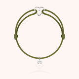 Mini Heart Cord Bracelet - silver