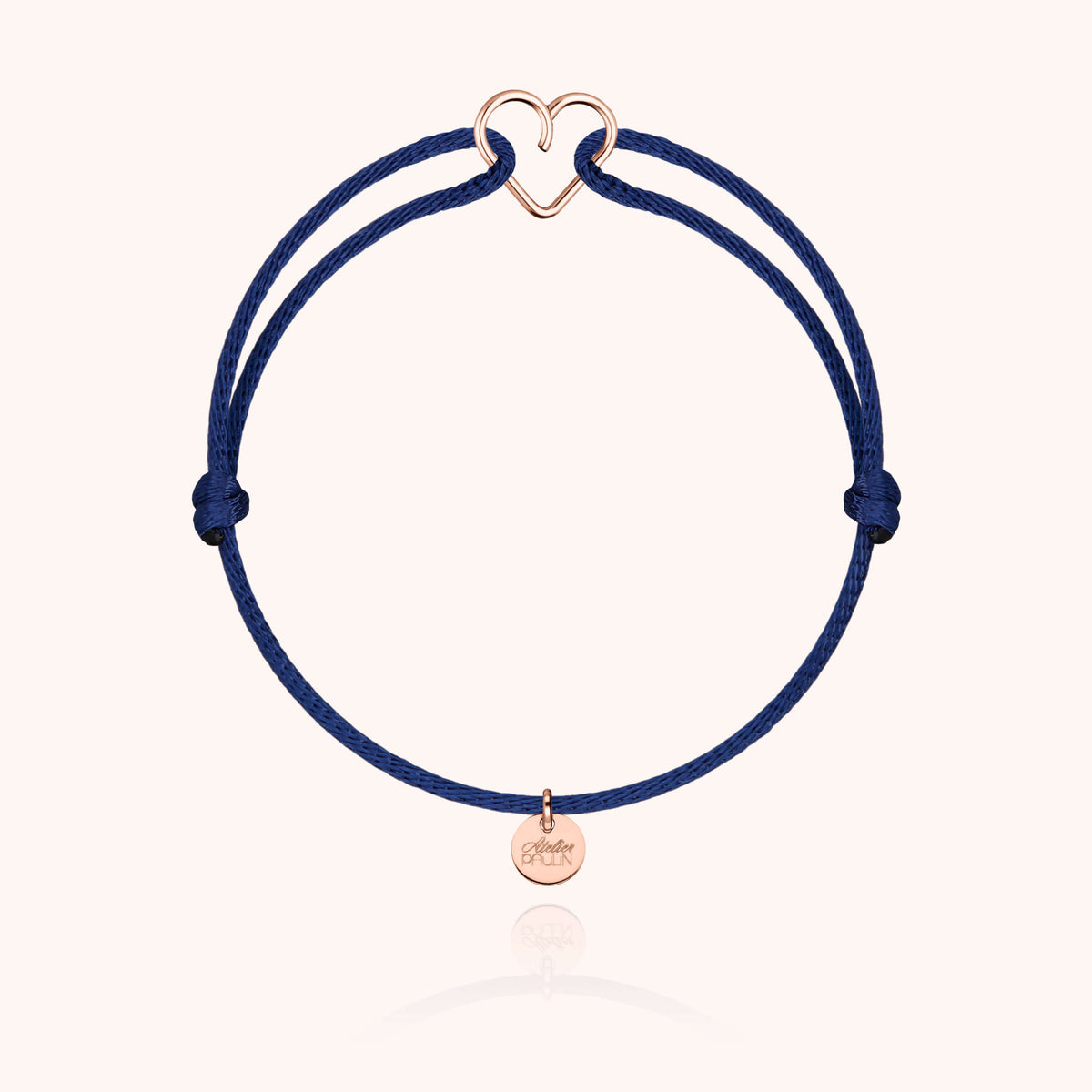 Armband Kordel Mini Herz aus Roségoldfilled — von Hand gefertigter Schmuck Atelier Paulin