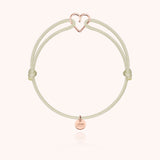 Mini Heart Cord Bracelet - Rose 18k gold