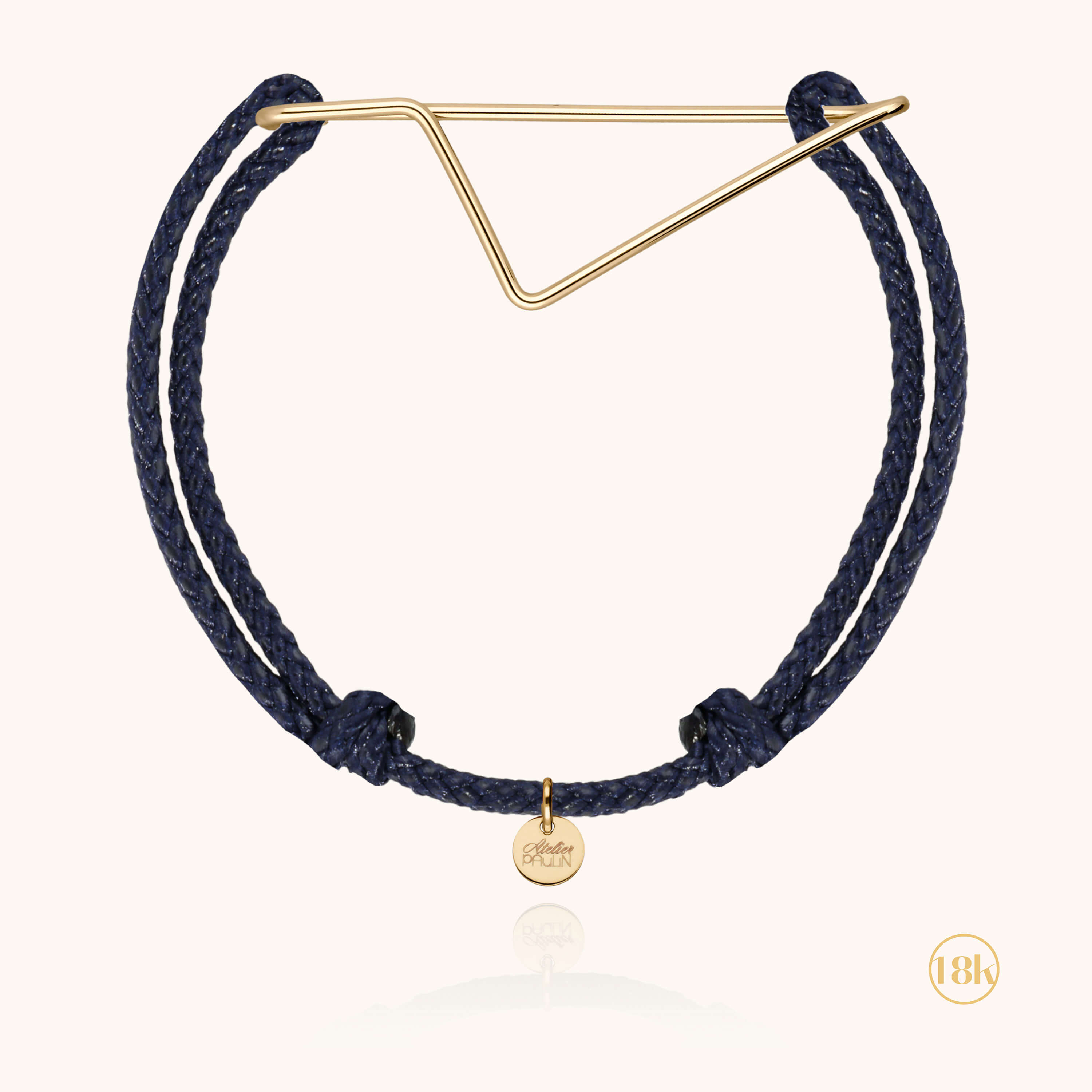 Bracelet cordon homme avec silhouette de Corse dorée