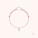 Little Cloud Child Cord Bracelet - White 18k gold