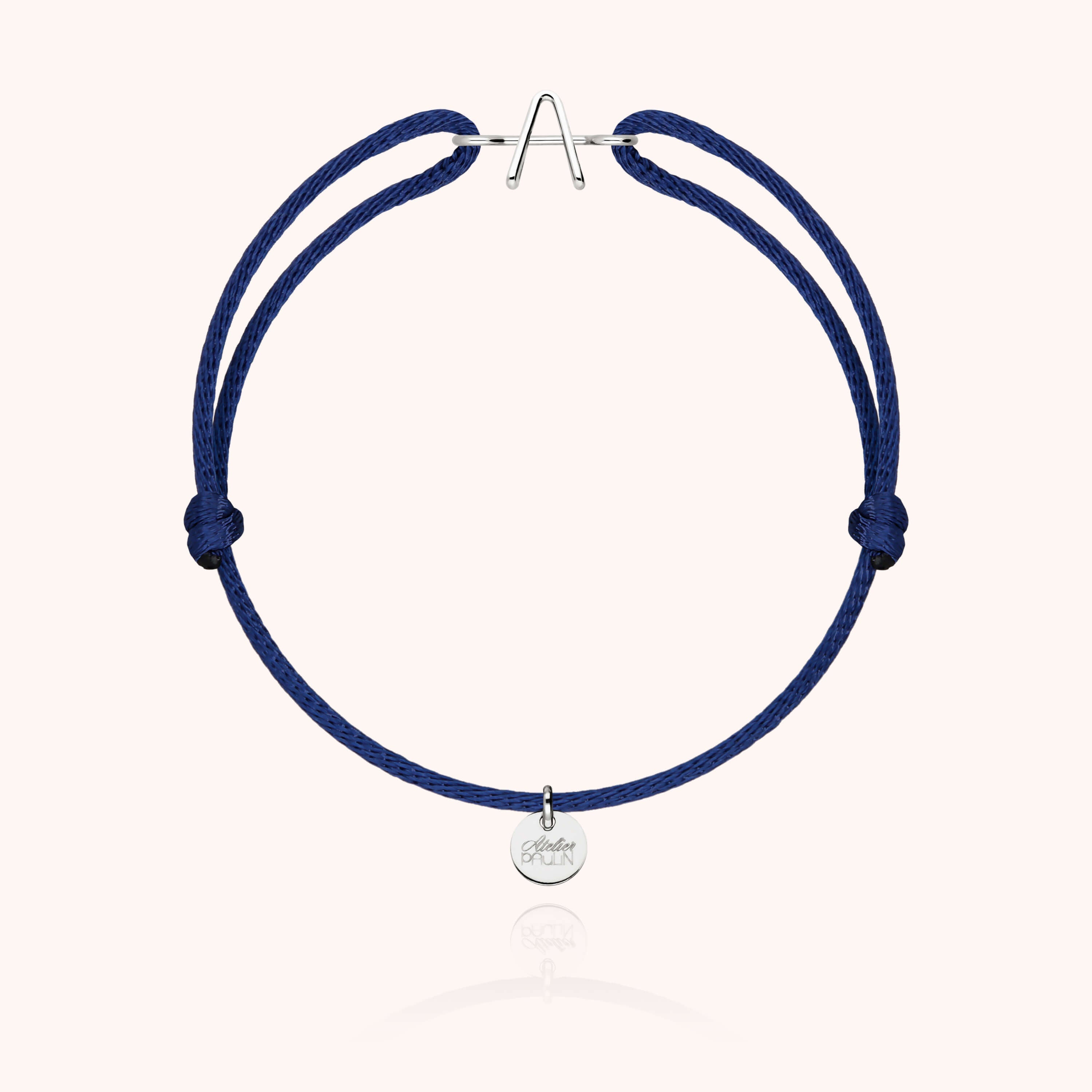 Bracelet Cordon Capitale Initiale - or blanc 750/1000