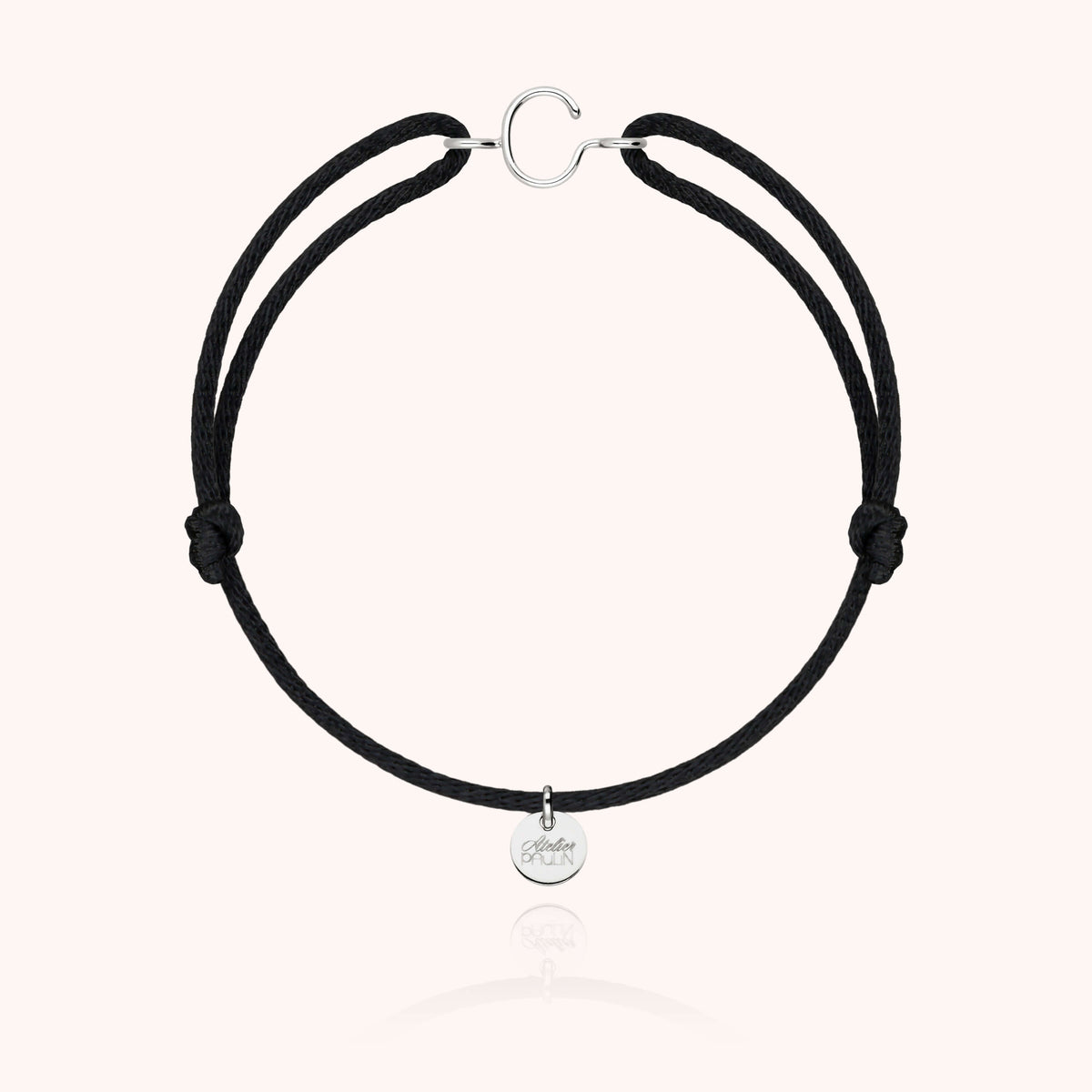 Armband Kordel Capitale Initiale in 18K Weißgold — personalisierbares Armband Atelier Paulin
