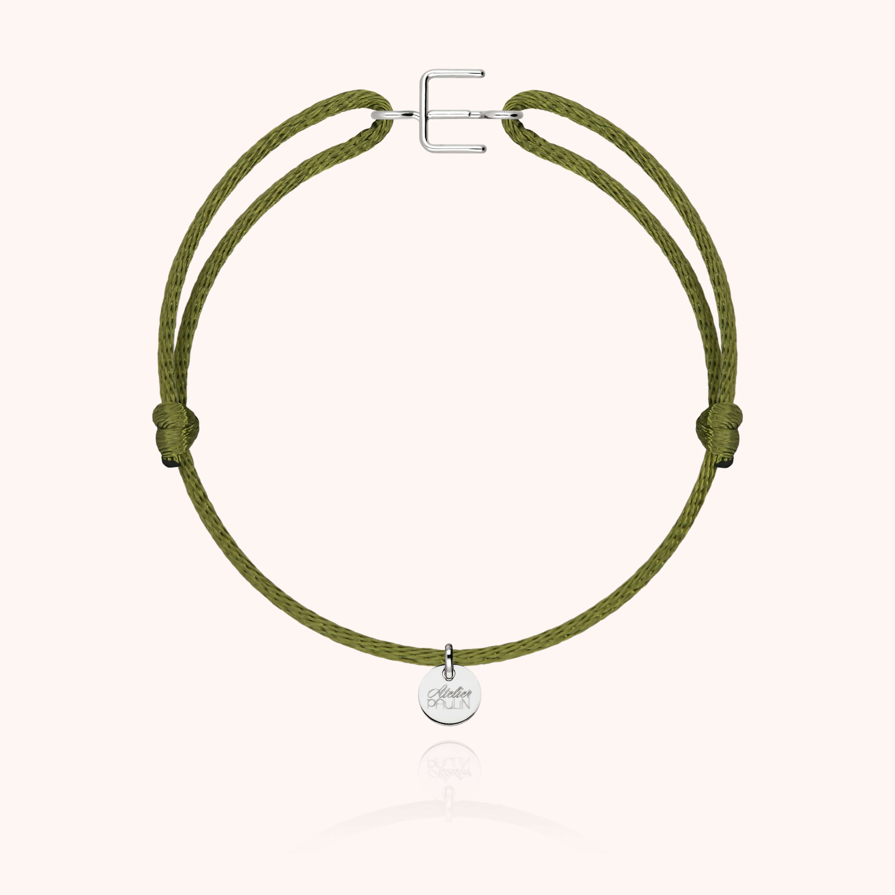 Bracciale con Cordino Iniziale - oro bianco 18 carati