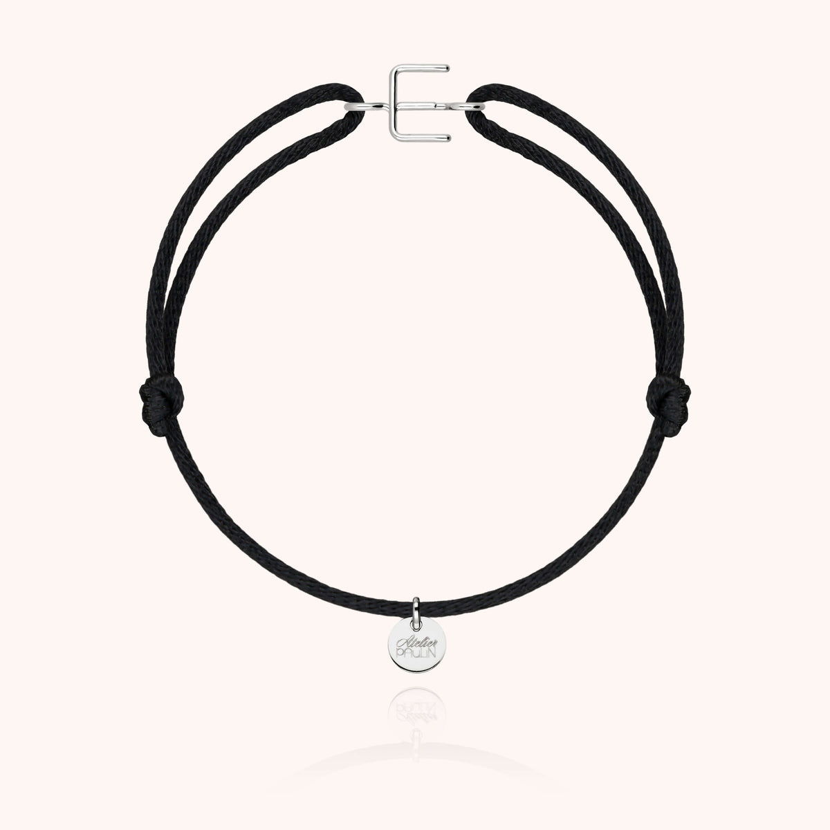 Armband Kordel Capitale Initiale aus 18K Weißgold — personalisierbares Armband Atelier Paulin