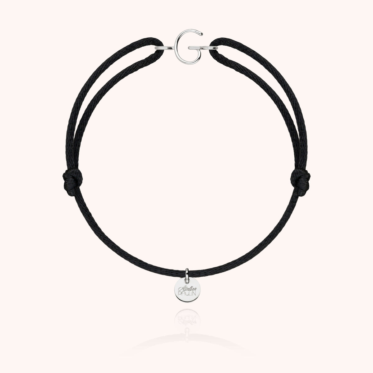 Armband Kordel Capitale Initiale aus 18K Weißgold — personalisierbares Armband Atelier Paulin