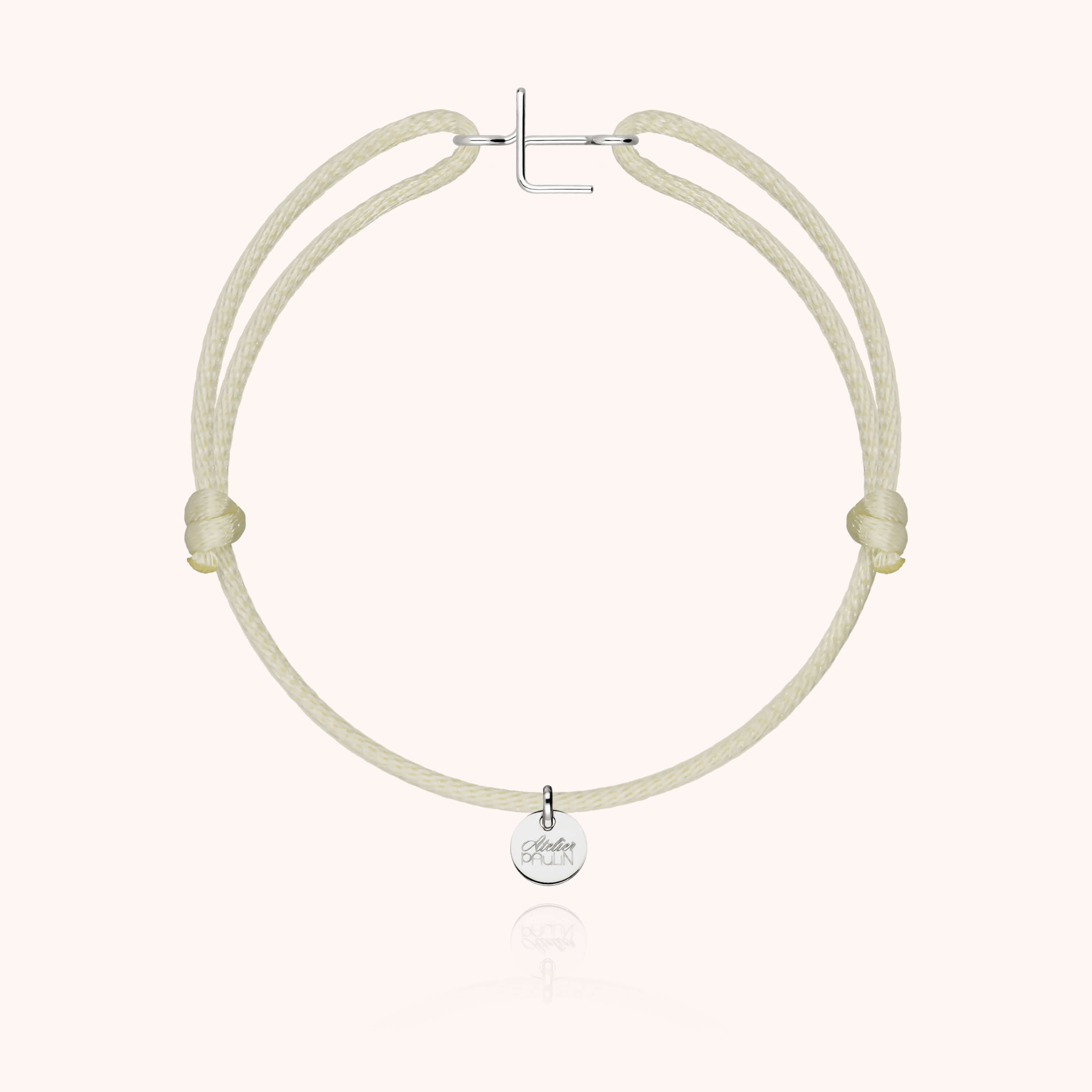 Bracciale con Cordino Iniziale - oro bianco 18 carati